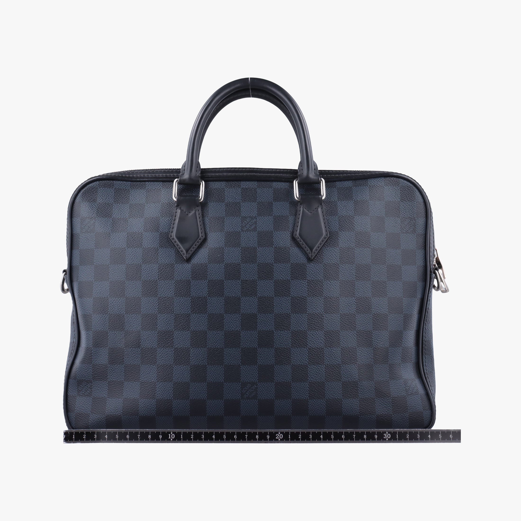 Pre-owned Louis Vuitton Dandy MM Cobalt Damier Coated Canvas × Leather N63298 handbag | stylenewstar
