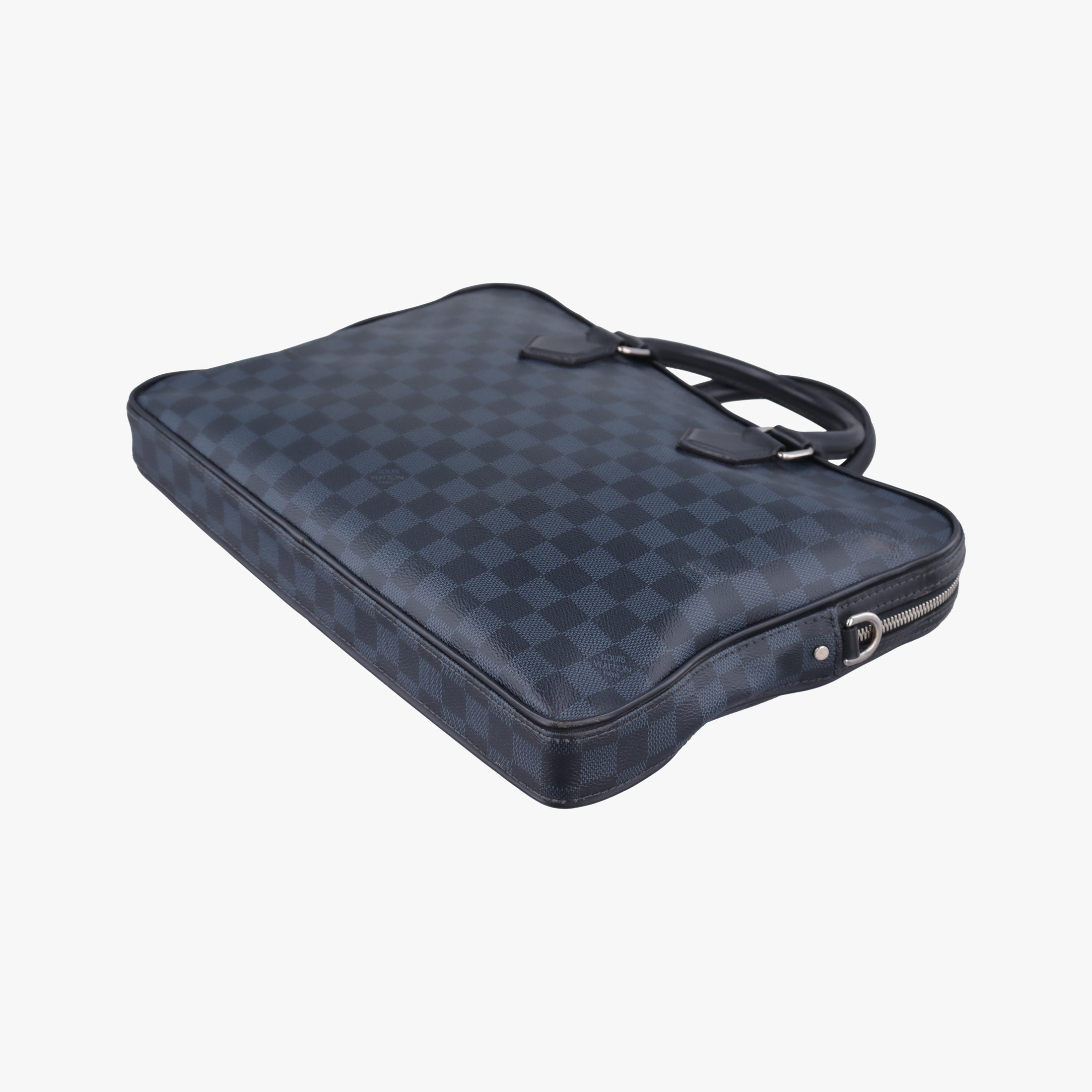 Pre-owned Louis Vuitton Dandy MM Cobalt Damier Coated Canvas × Leather N63298 handbag | stylenewstar