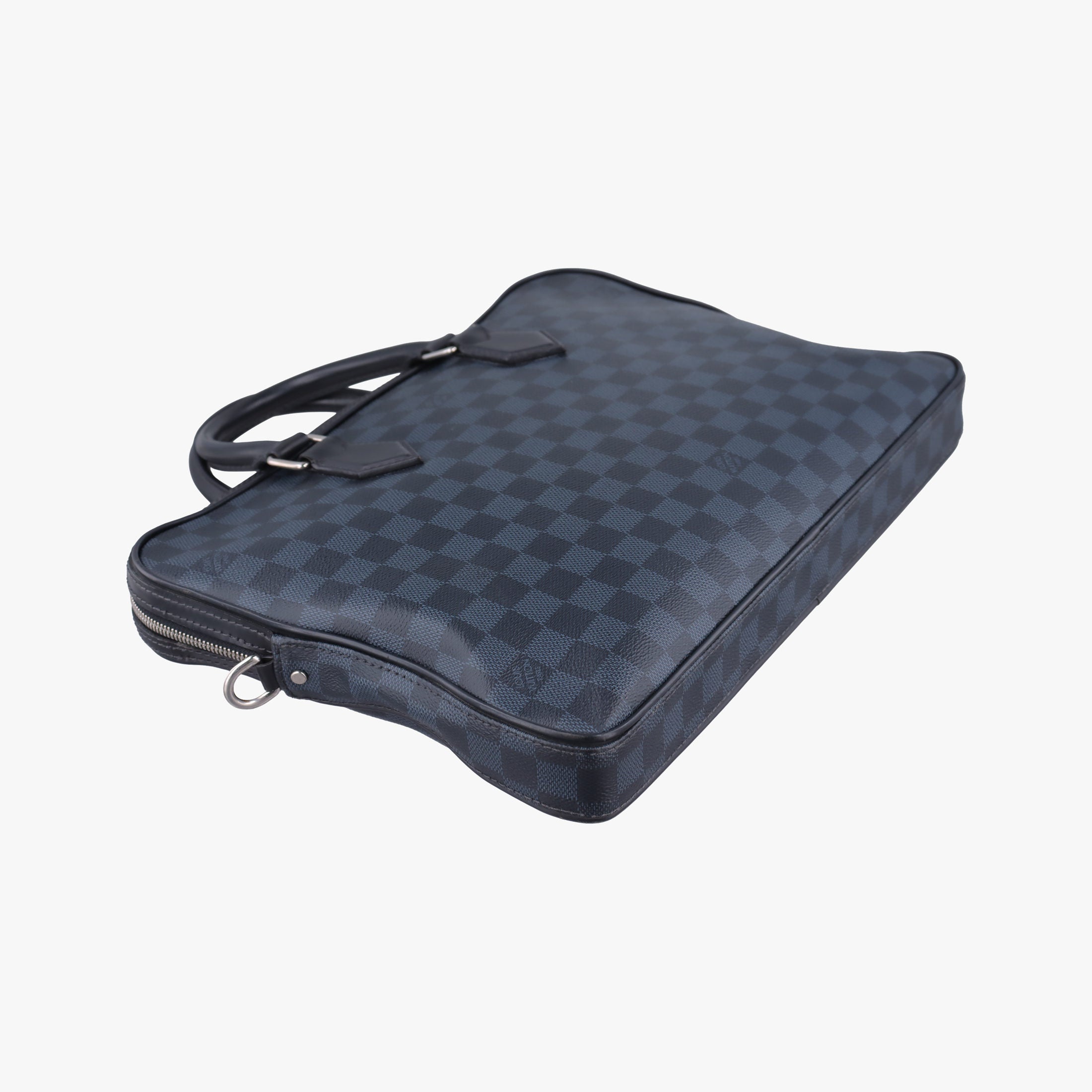 Pre-owned Louis Vuitton Dandy MM Cobalt Damier Coated Canvas × Leather N63298 handbag | stylenewstar