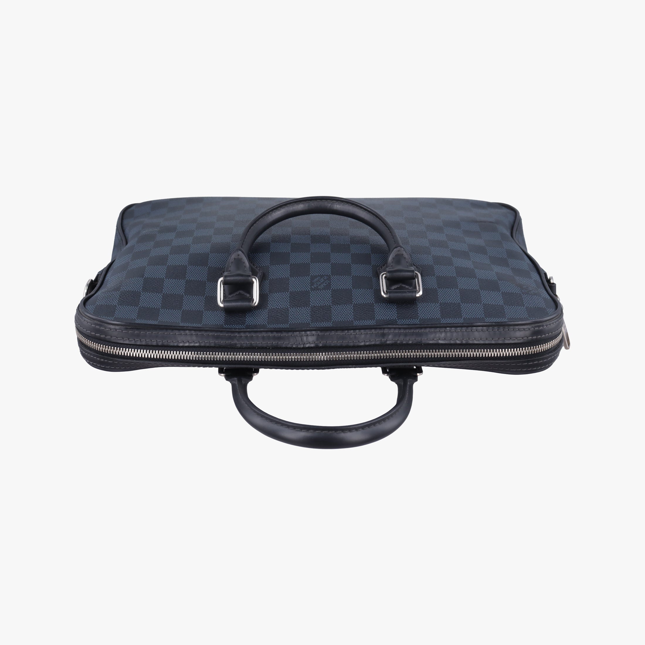 Pre-owned Louis Vuitton Dandy MM Cobalt Damier Coated Canvas × Leather N63298 handbag | stylenewstar