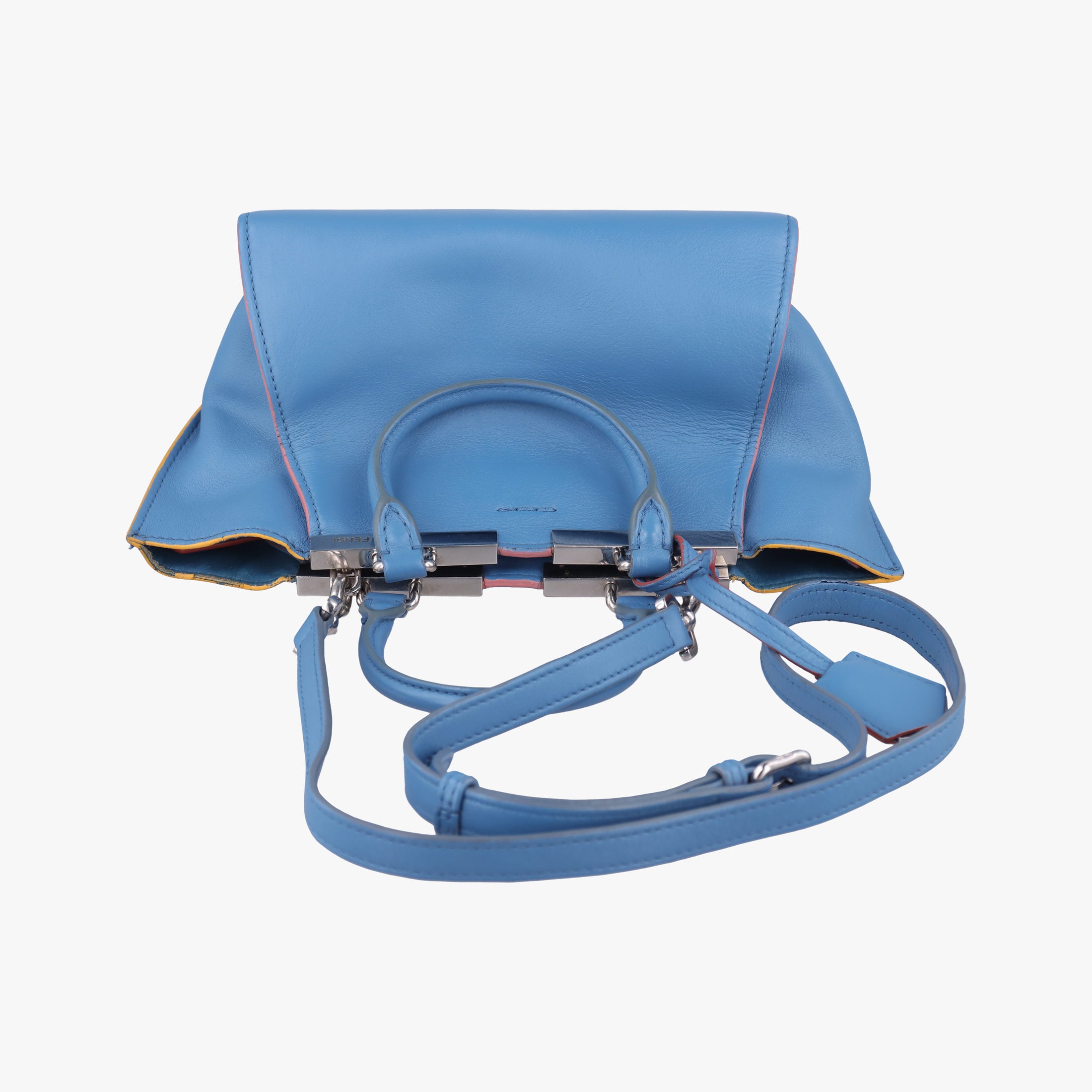Secondhand Fendi Petite 3Jours Blue Leather 8BH333 shoulderbag | stylenewstar