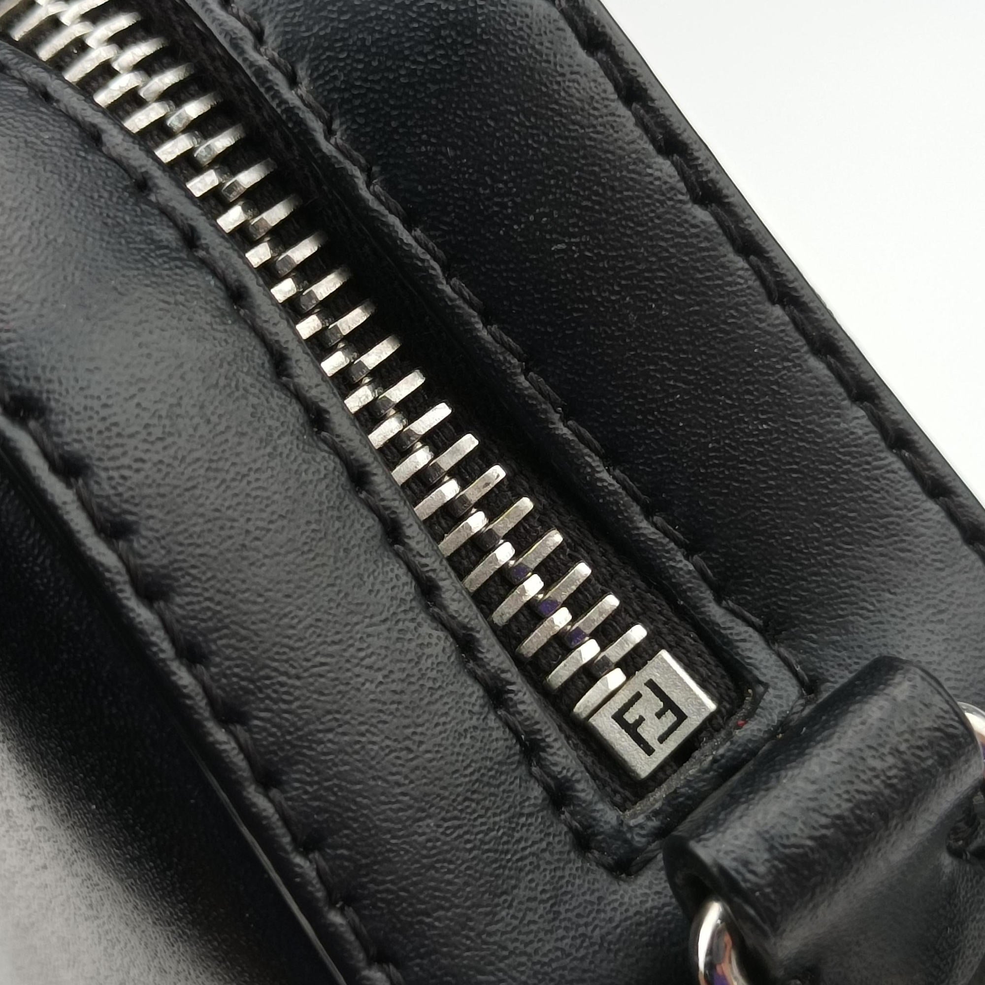 Pre-owned Fendi Camera case Brown × Black × Red PVC Coated Canvas × Leather 7M0286 shoulderbag | stylenewstar