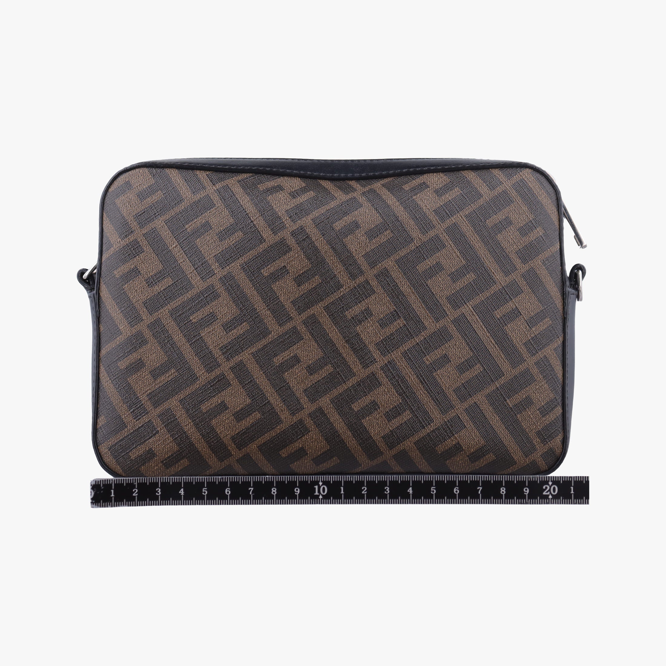 Pre-owned Fendi Camera case Brown × Black × Red PVC Coated Canvas × Leather 7M0286 shoulderbag | stylenewstar