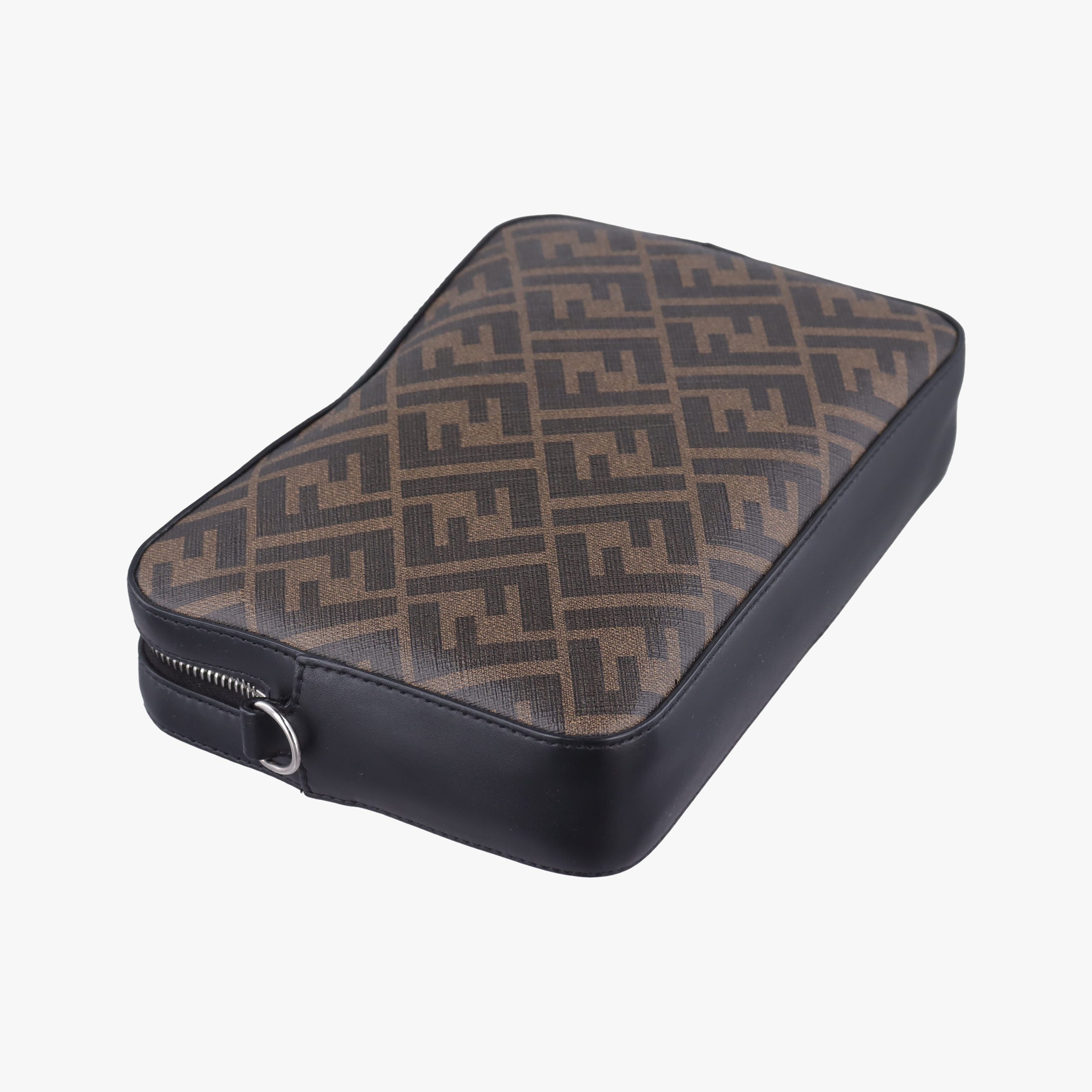 Pre-owned Fendi Camera case Brown × Black × Red PVC Coated Canvas × Leather 7M0286 shoulderbag | stylenewstar