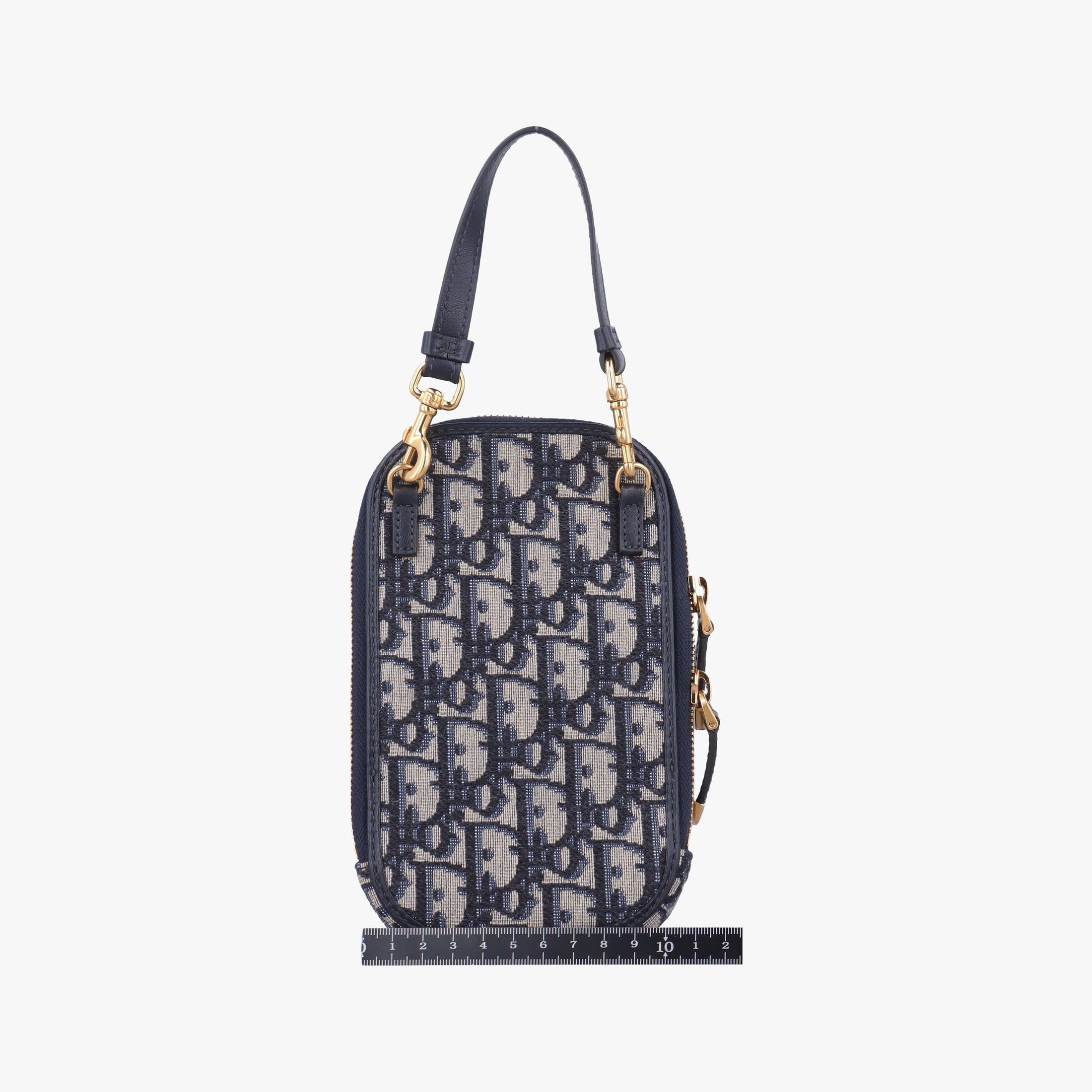 Secondhand Christian Dior Oblique 30 Montaigne Phone Holder Navy Oblique jacquard  shoulderbag | stylenewstar