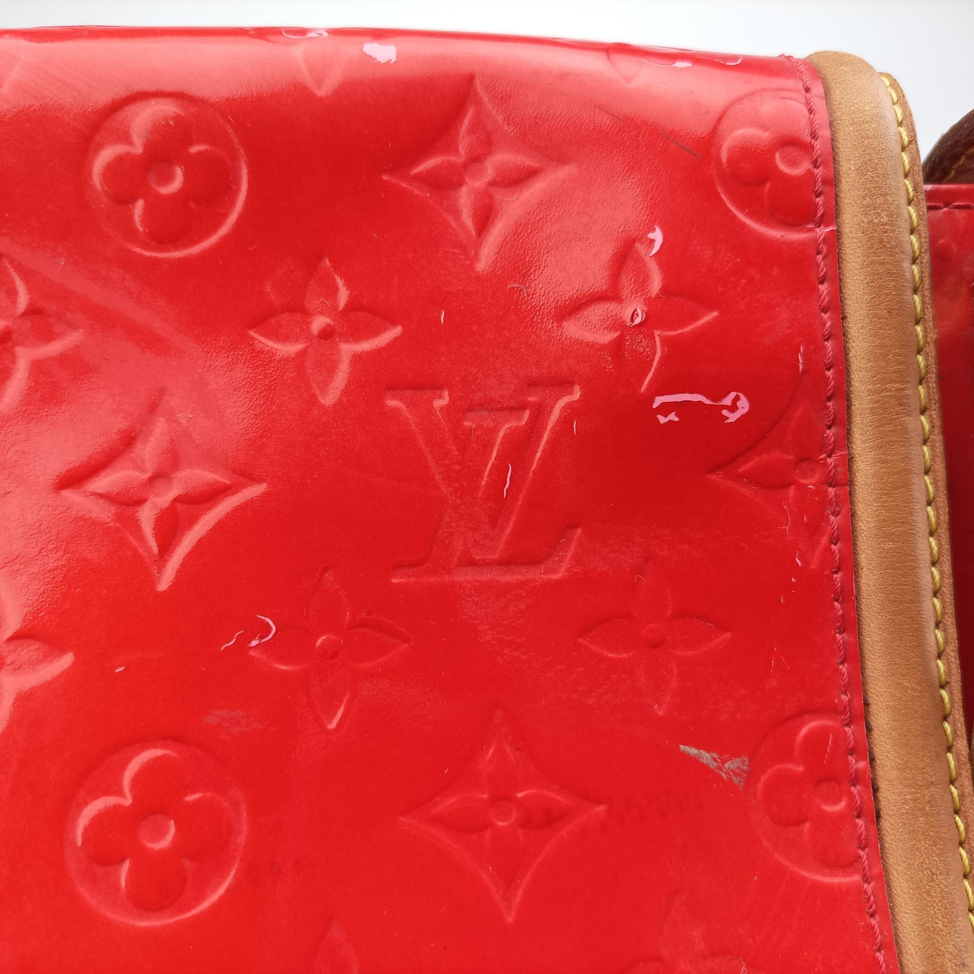Pre-owned Louis Vuitton Biscayne Bay GM Red Vernis M91291 shoulderbag | stylenewstar