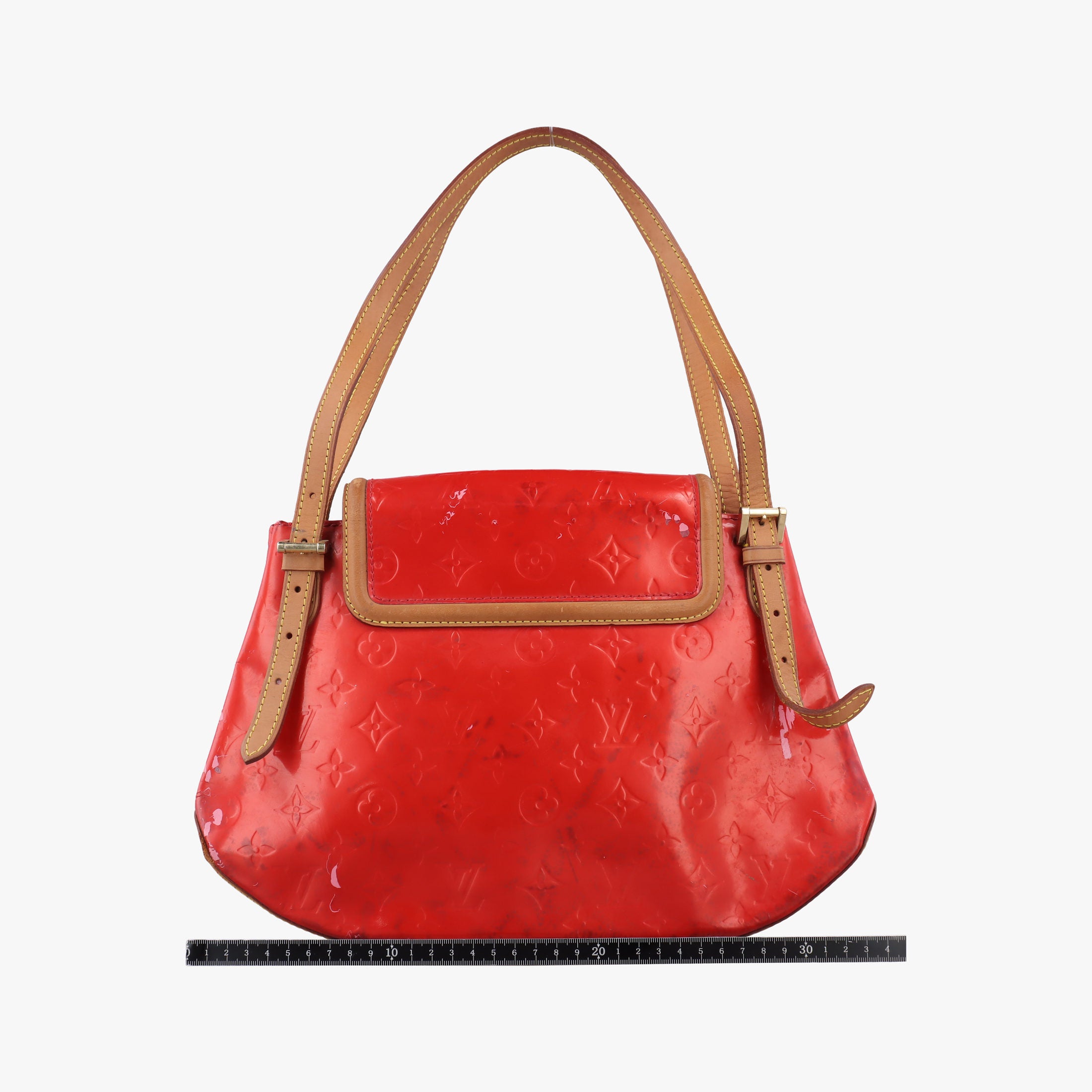 Pre-owned Louis Vuitton Biscayne Bay GM Red Vernis M91291 shoulderbag | stylenewstar