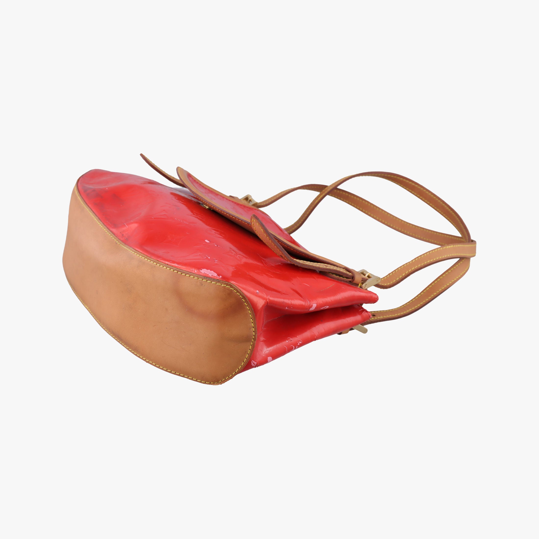 Pre-owned Louis Vuitton Biscayne Bay GM Red Vernis M91291 shoulderbag | stylenewstar