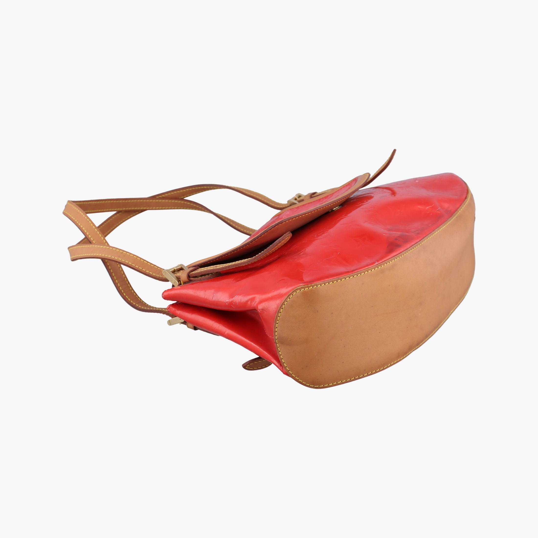 Pre-owned Louis Vuitton Biscayne Bay GM Red Vernis M91291 shoulderbag | stylenewstar