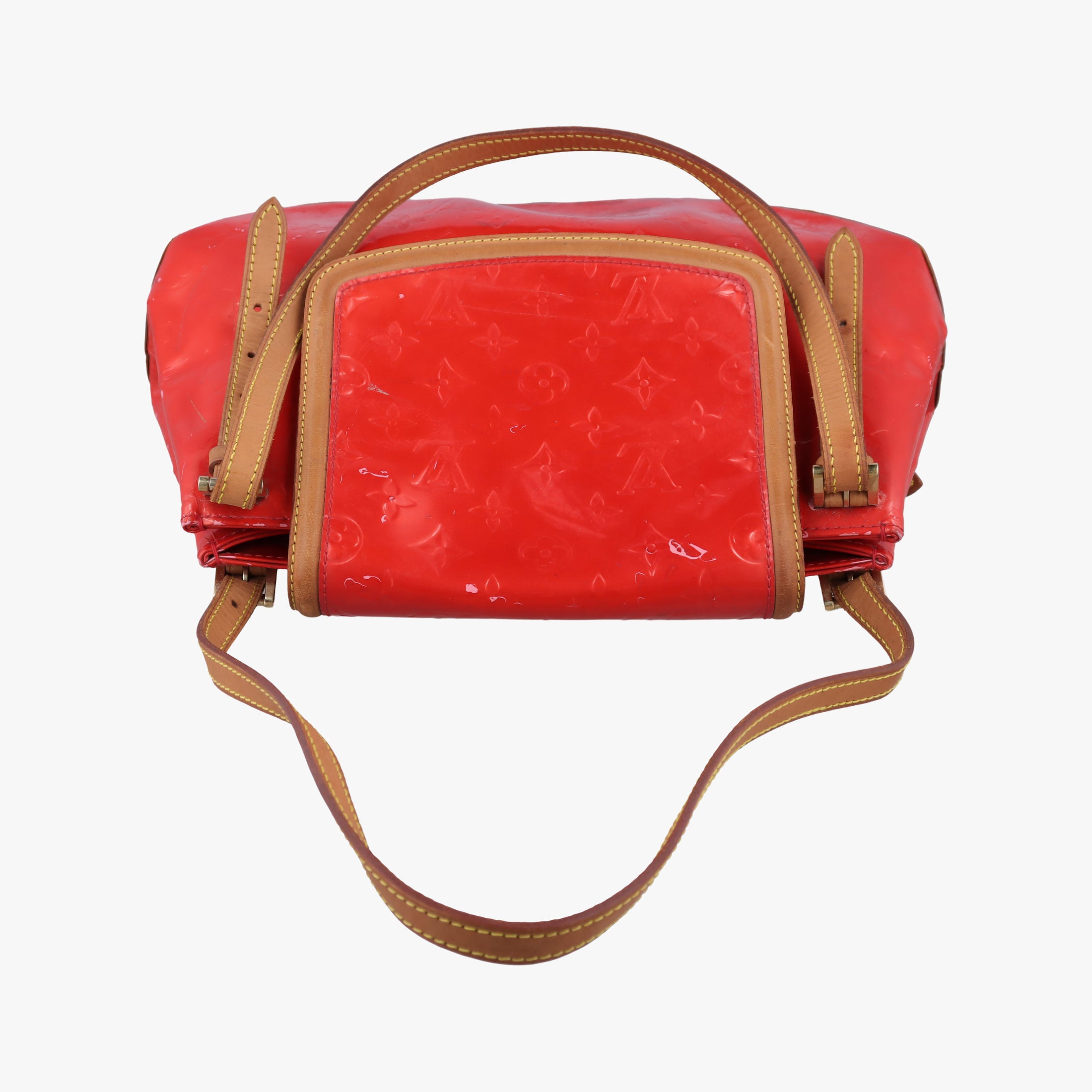 Pre-owned Louis Vuitton Biscayne Bay GM Red Vernis M91291 shoulderbag | stylenewstar