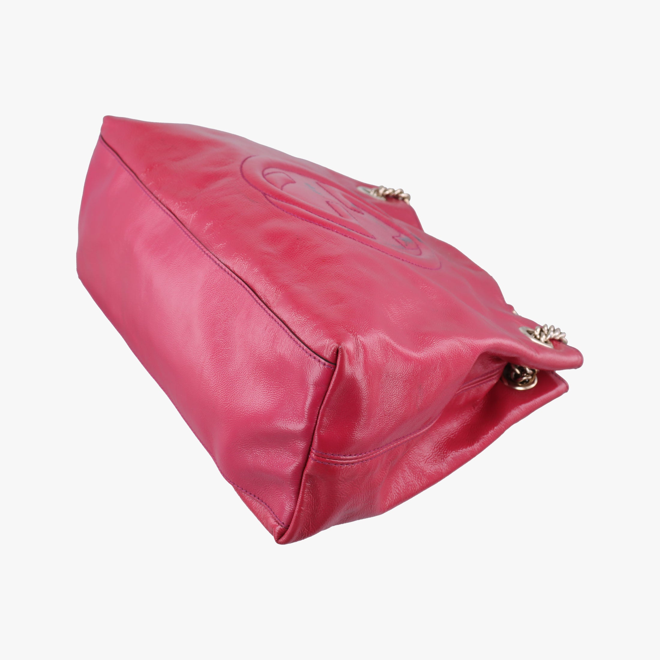 Pre-owned Gucci Soho RoseRed Patent Leather 308982 shoulderbag | stylenewstar