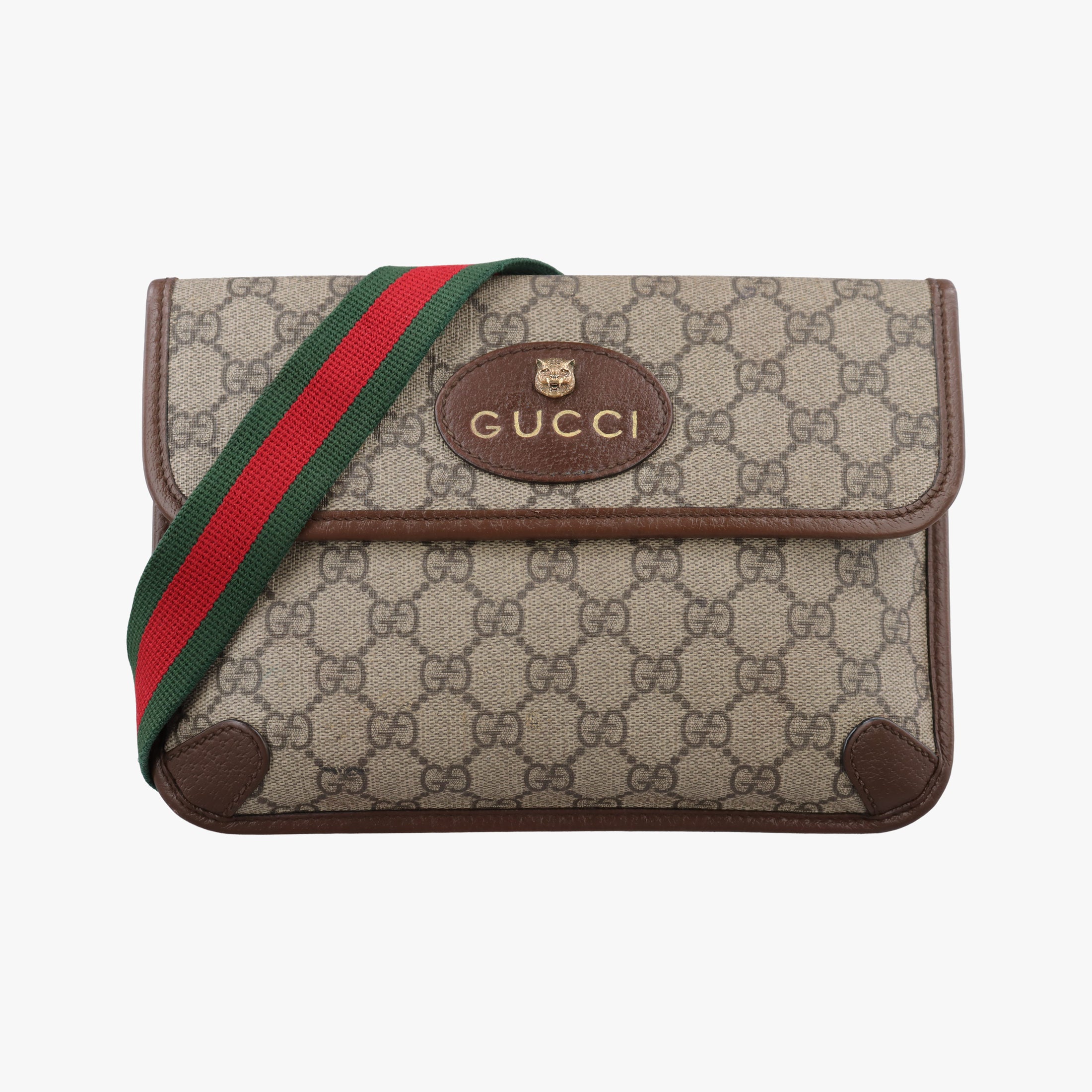 Pre-owned Gucci NEO VINTAGE GG Supreme Brown PVC coated canvas×Leather 493930 shoulderbag | stylenewstar