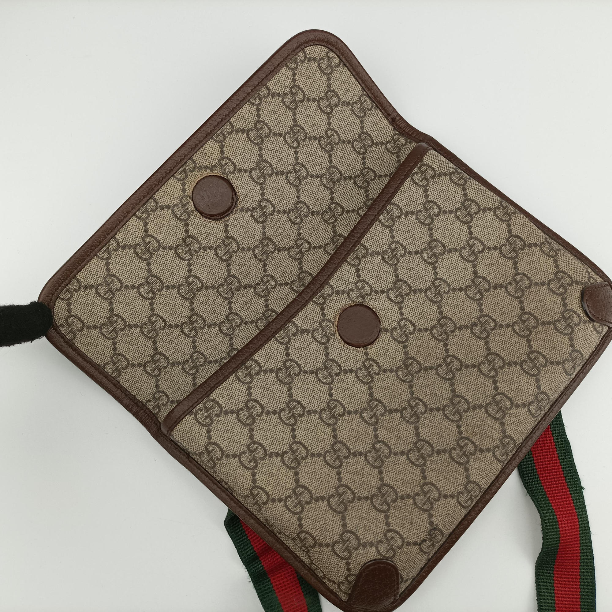 Pre-owned Gucci NEO VINTAGE GG Supreme Brown PVC coated canvas×Leather 493930 shoulderbag | stylenewstar