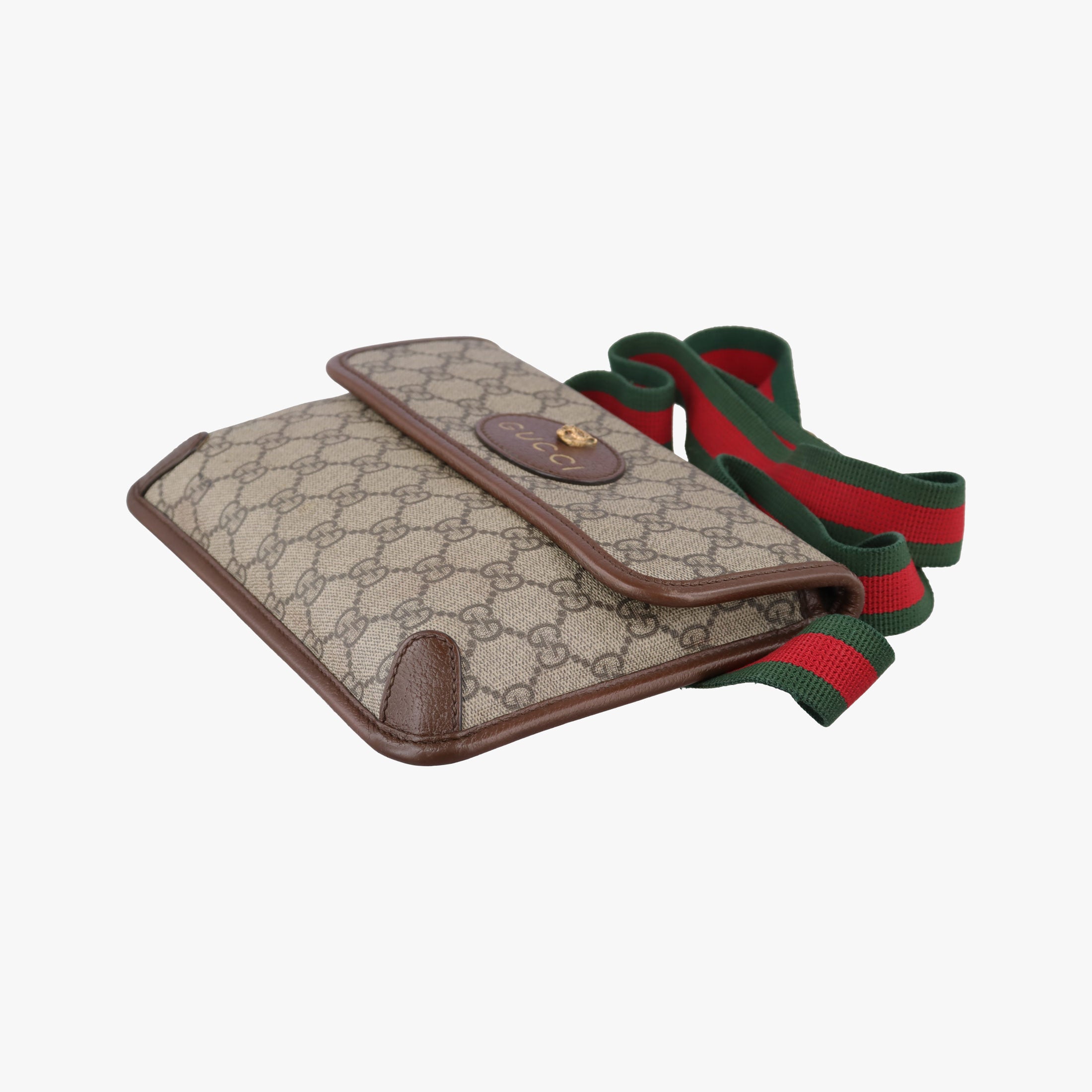 Pre-owned Gucci NEO VINTAGE GG Supreme Brown PVC coated canvas×Leather 493930 shoulderbag | stylenewstar