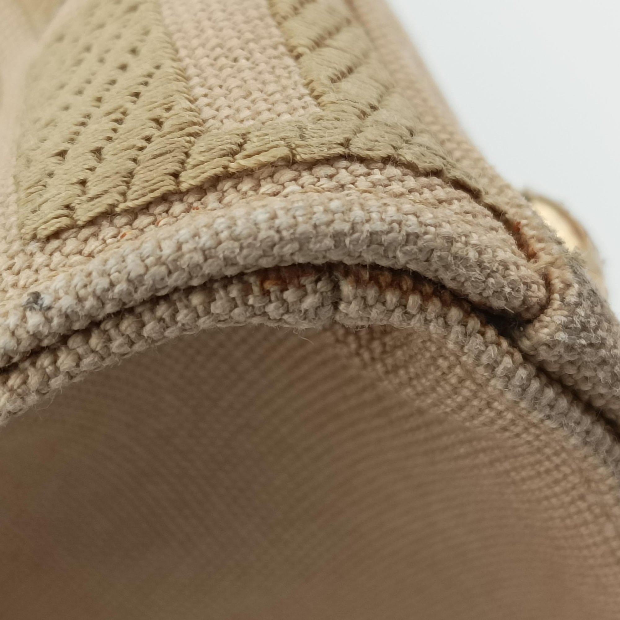 Pre-owned Fendi Peekaboo Beige canvas×leather 8BH374 shoulderbag | stylenewstar