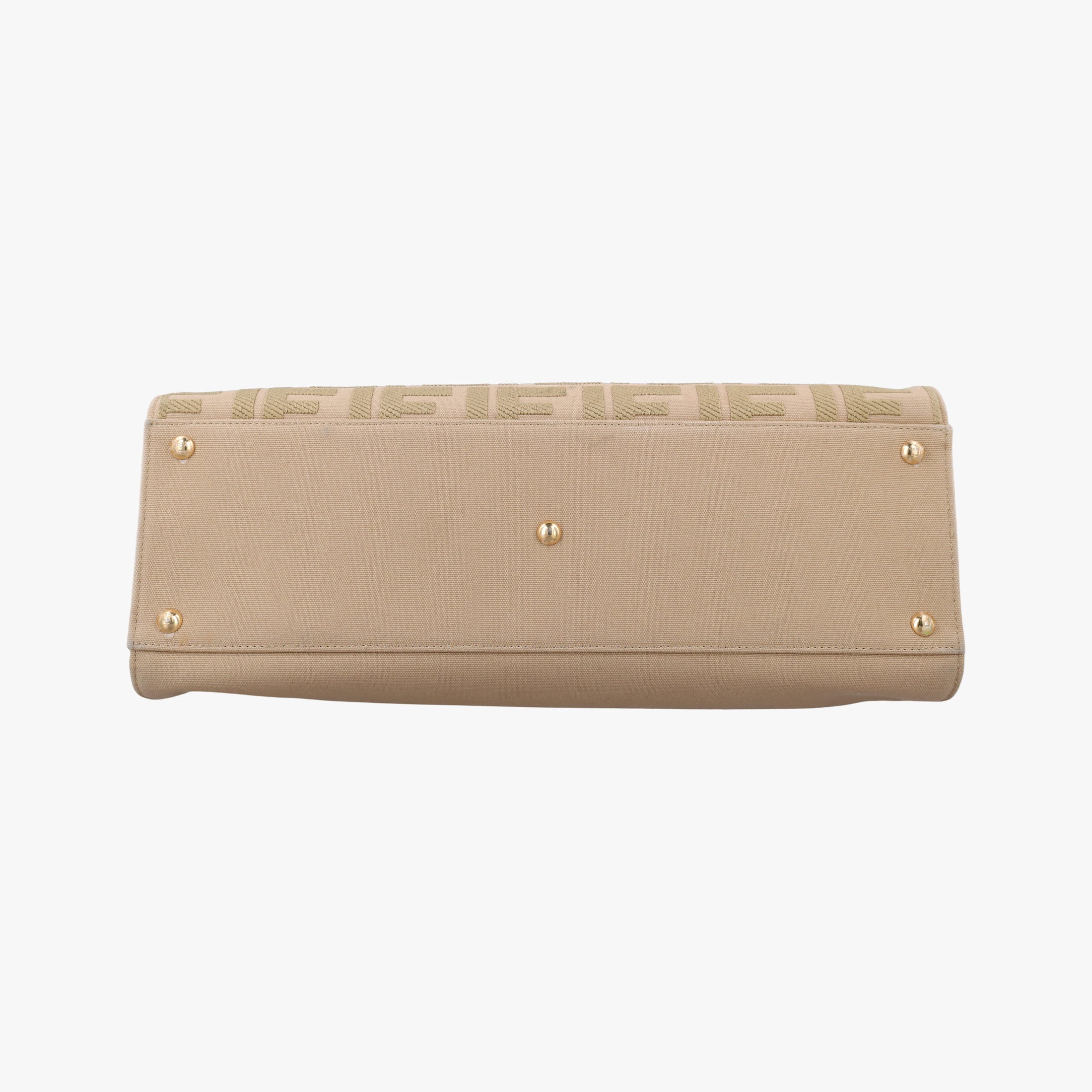 Pre-owned Fendi Peekaboo Beige canvas×leather 8BH374 shoulderbag | stylenewstar