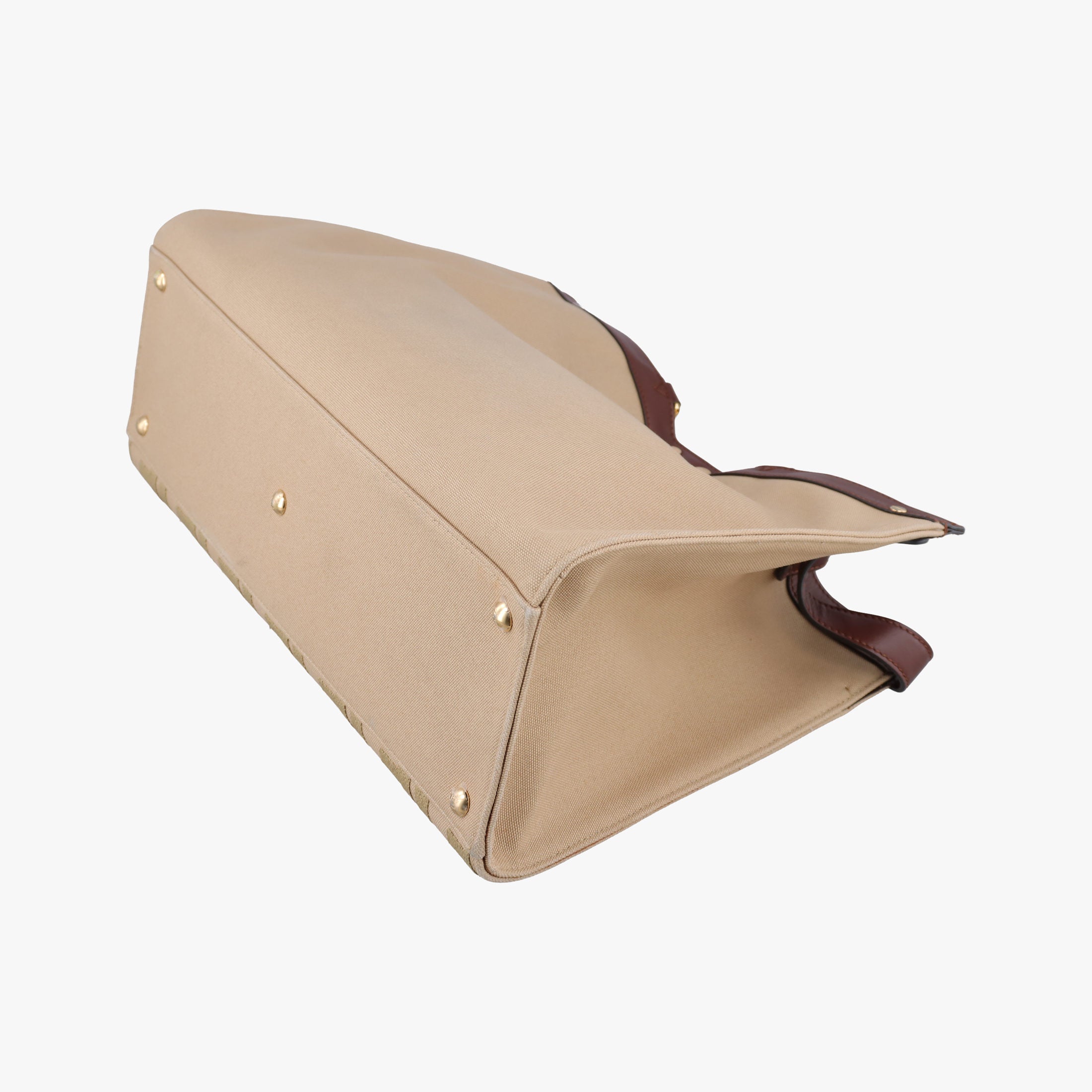 Pre-owned Fendi Peekaboo Beige canvas×leather 8BH374 shoulderbag | stylenewstar