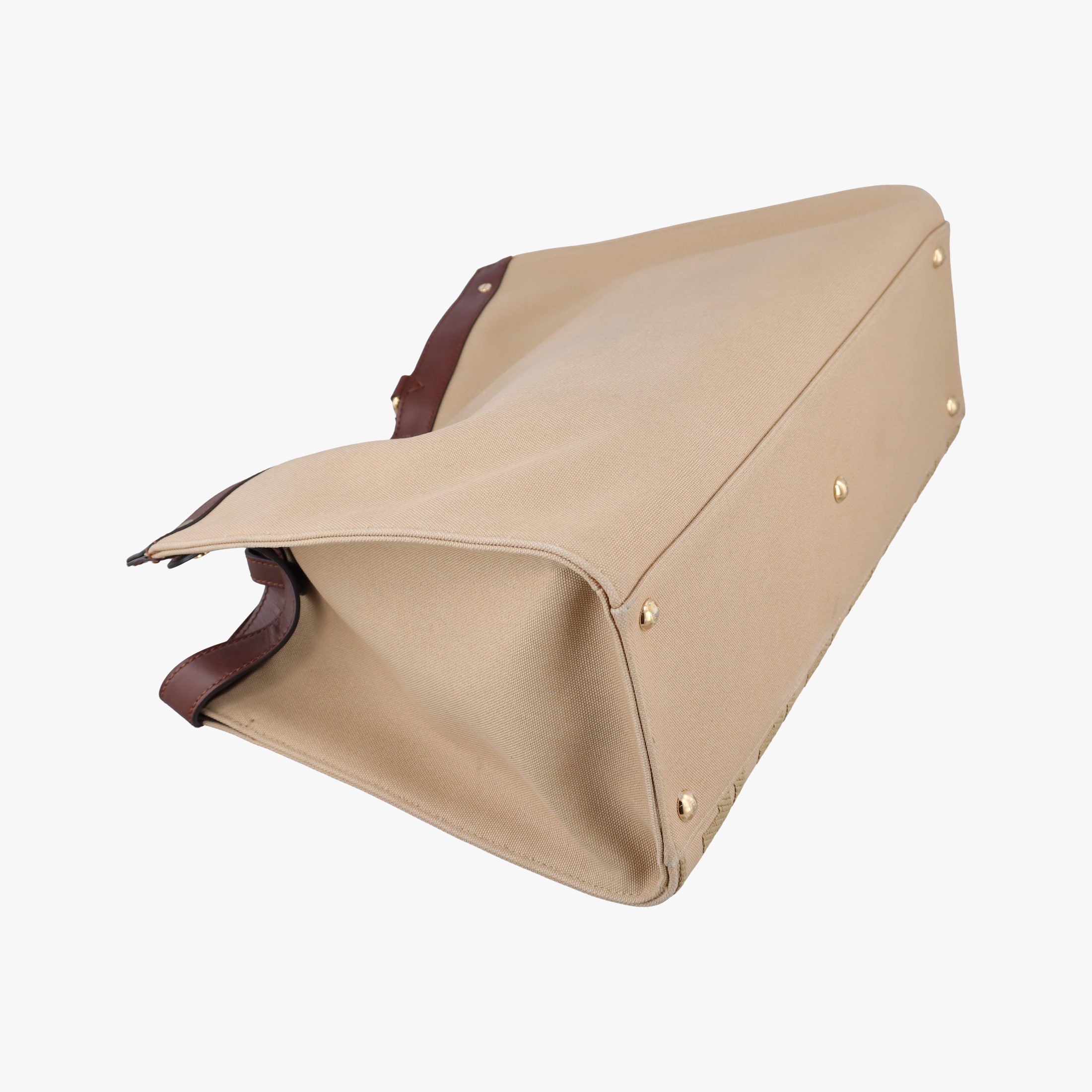 Pre-owned Fendi Peekaboo Beige canvas×leather 8BH374 shoulderbag | stylenewstar