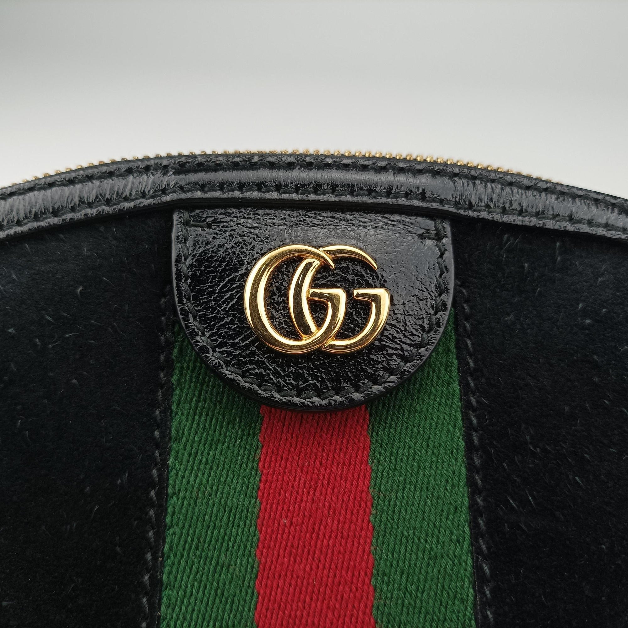 Vintage Gucci Ophidia Black Suede×leather 499621 shoulderbag | stylenewstar
