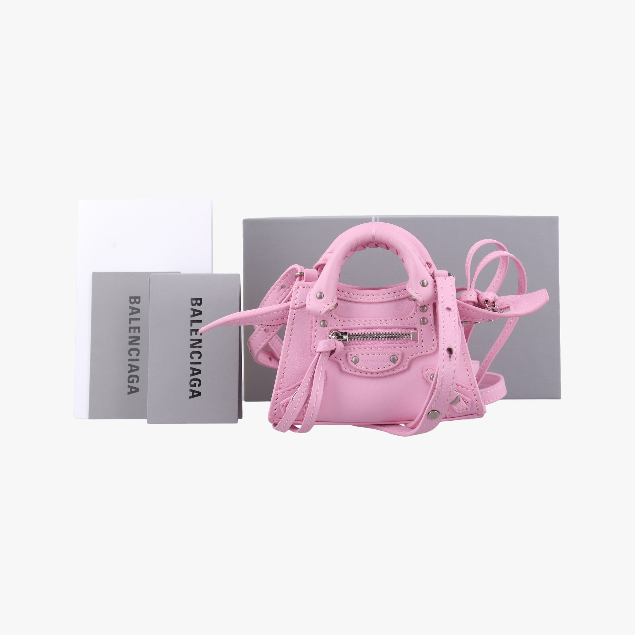 Pre-owned Balenciaga Neo Cagole XS Pink lambskin  shoulderbag | stylenewstar