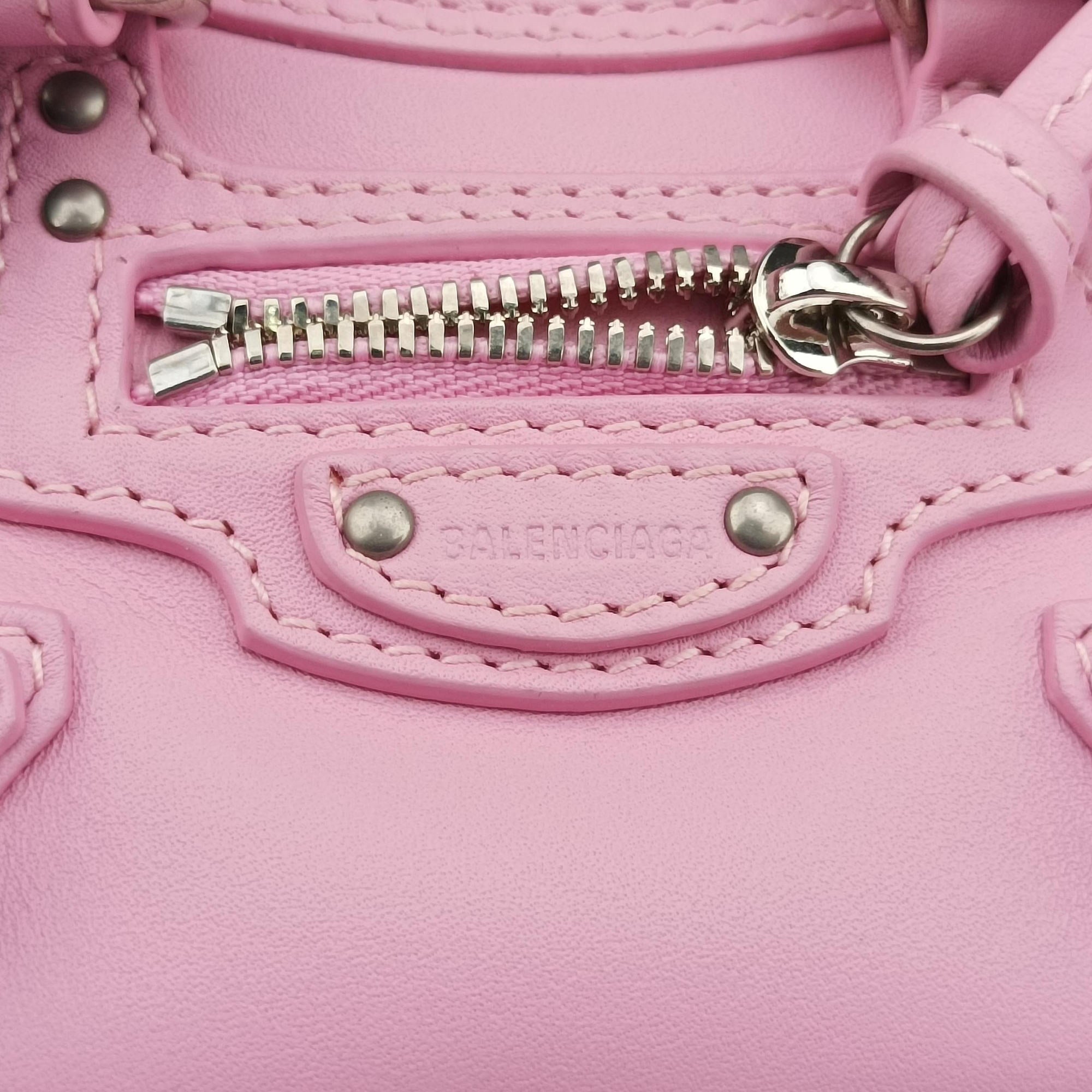 Pre-owned Balenciaga Neo Cagole XS Pink lambskin  shoulderbag | stylenewstar