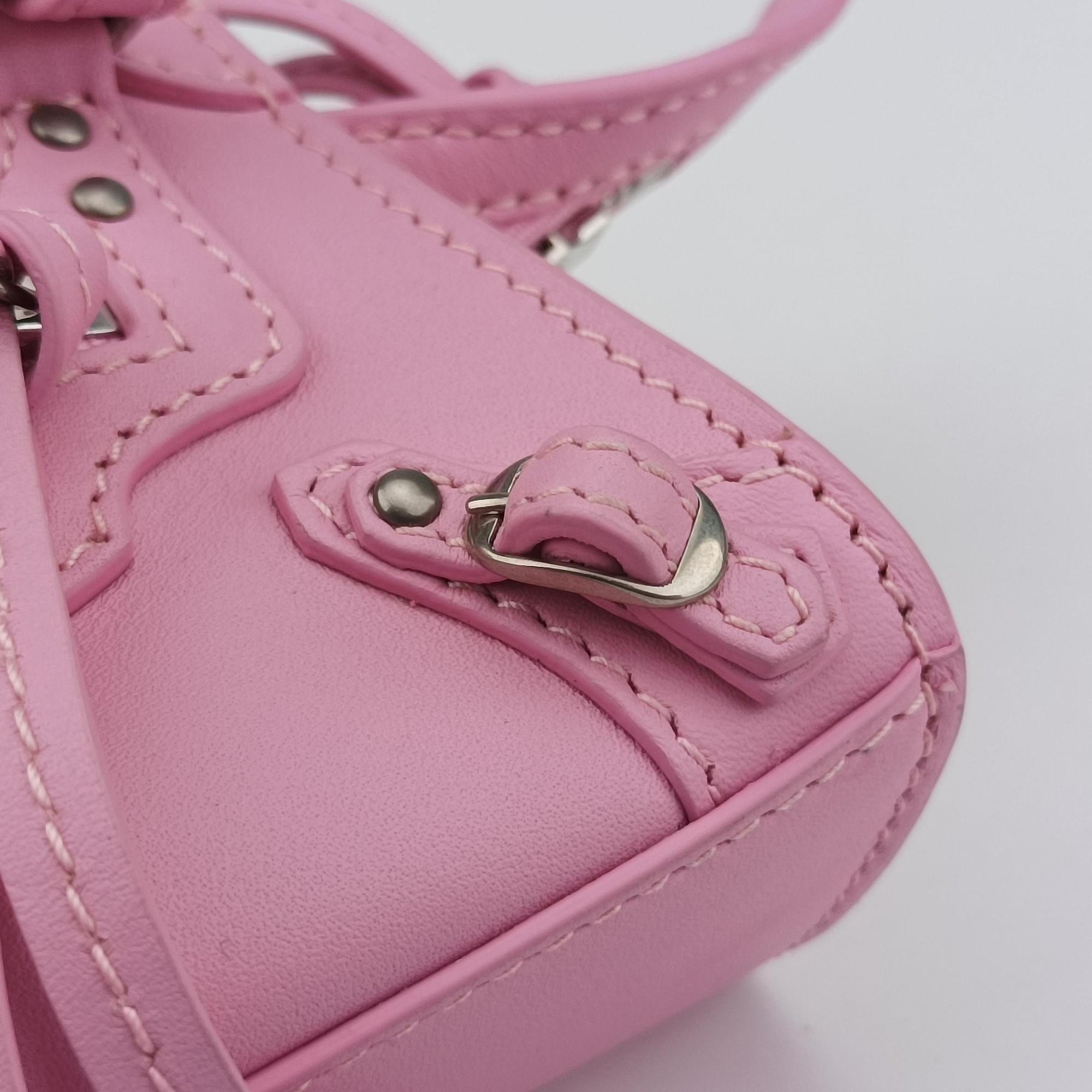 Pre-owned Balenciaga Neo Cagole XS Pink lambskin  shoulderbag | stylenewstar