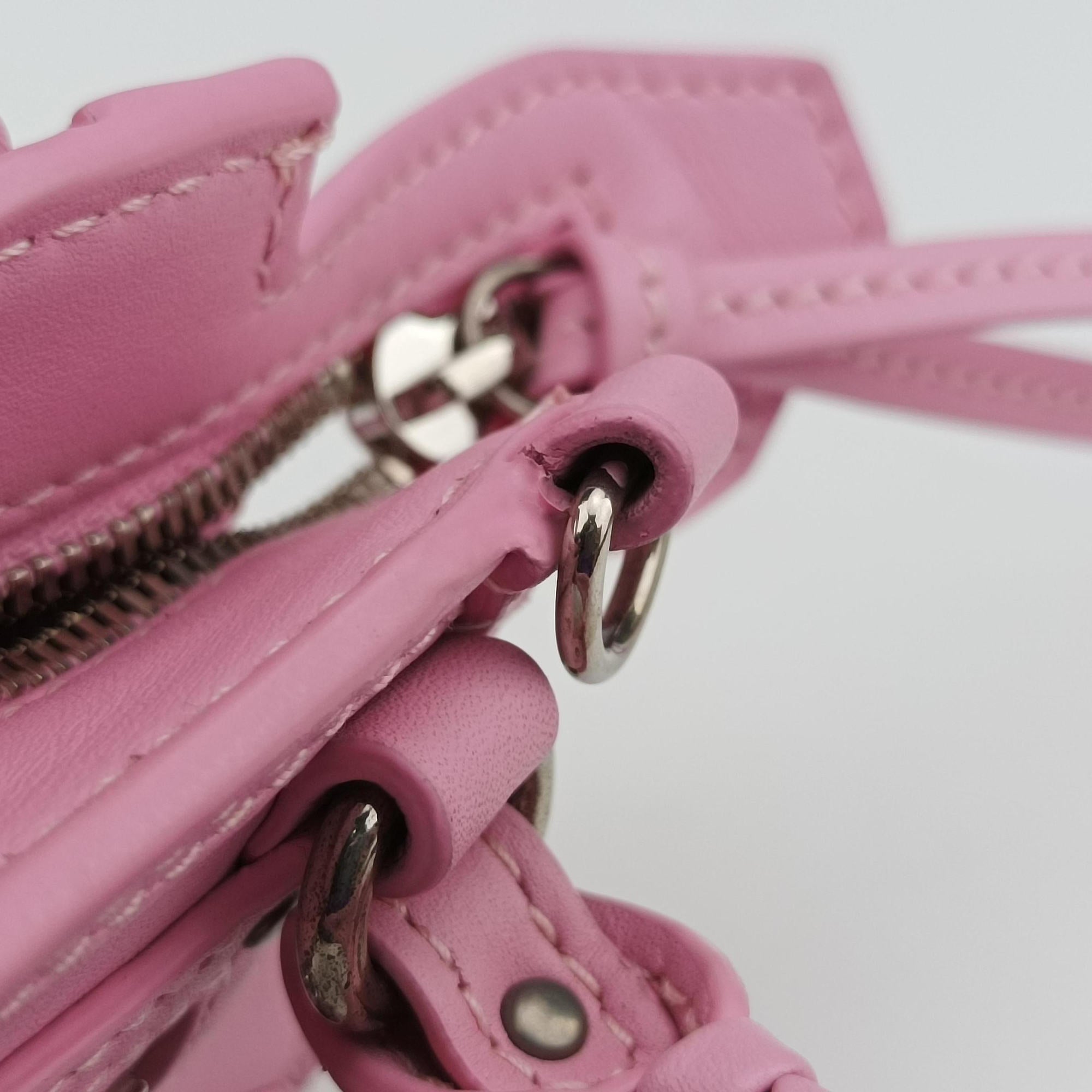 Pre-owned Balenciaga Neo Cagole XS Pink lambskin  shoulderbag | stylenewstar