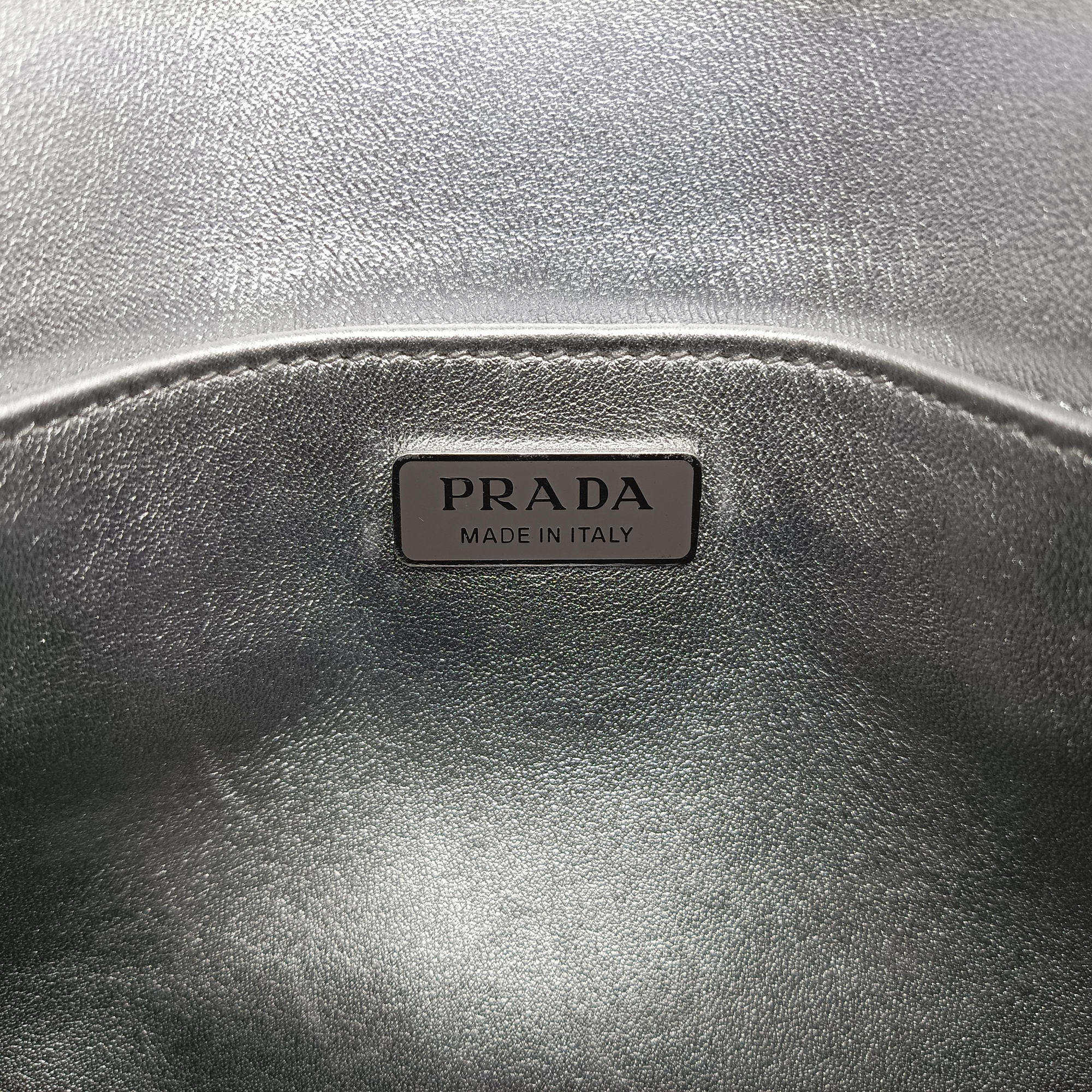 Pre-owned Prada Cleo Flap Silver Leather  handbag | stylenewstar