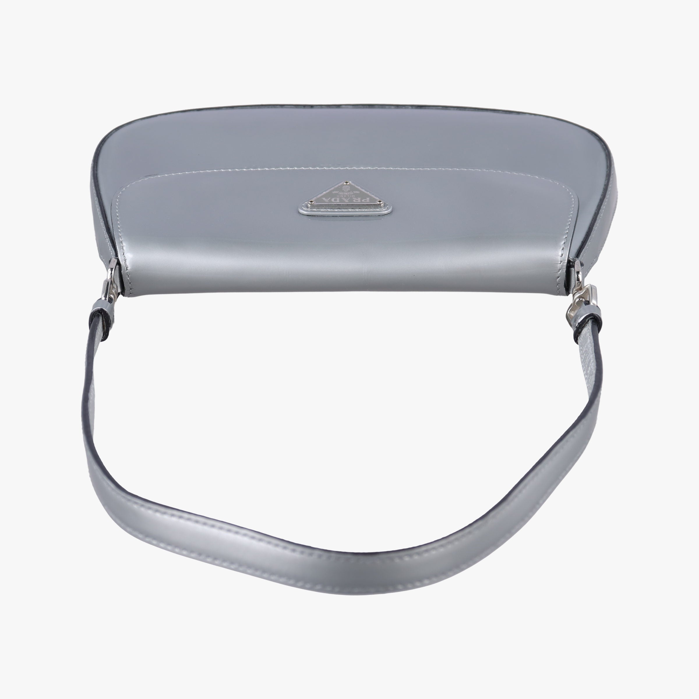 Pre-owned Prada Cleo Flap Silver Leather  handbag | stylenewstar