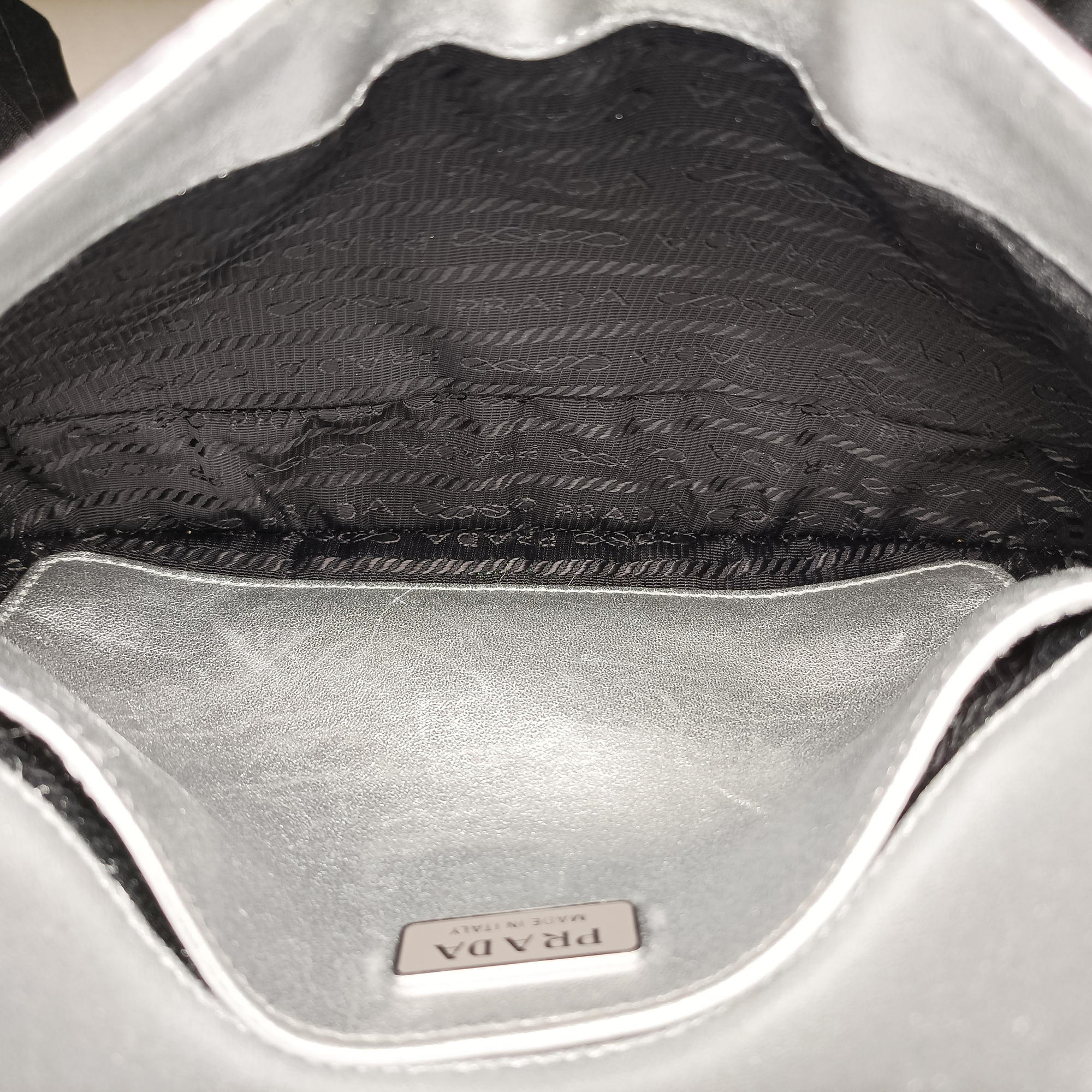 Pre-owned Prada Cleo Flap Silver Leather  handbag | stylenewstar