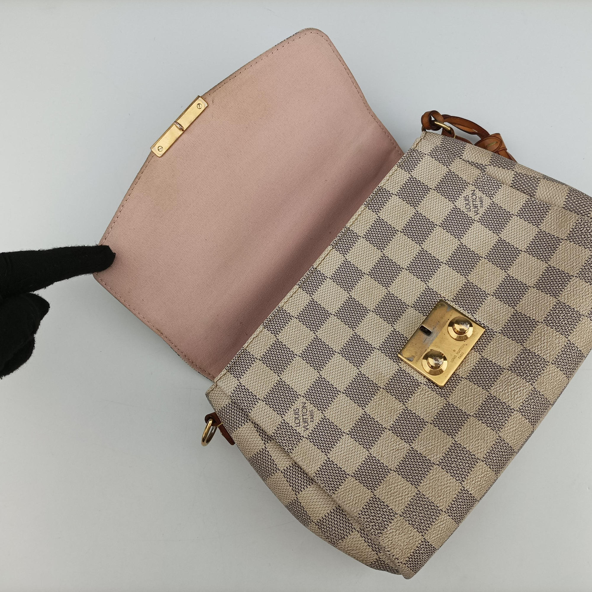 Pre-owned Louis Vuitton CROISETTE Azur Damier Canvas N41581 shoulderbag | stylenewstar