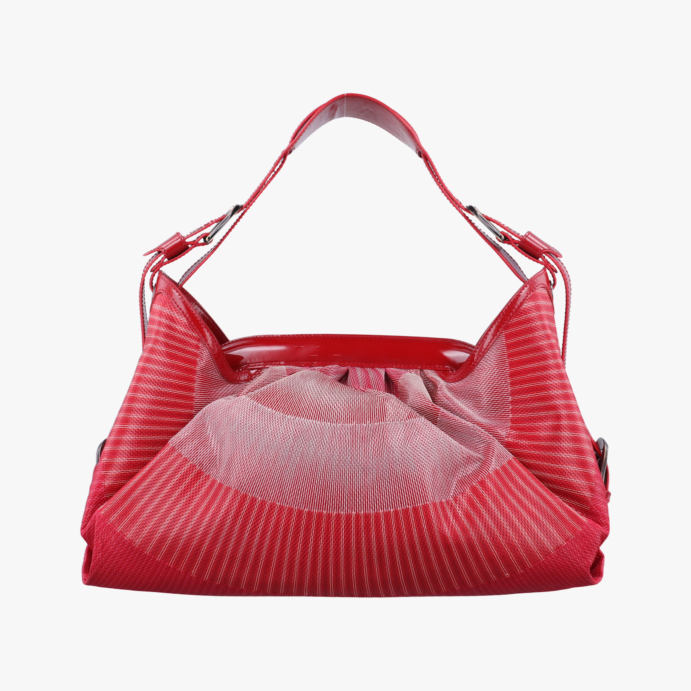 Secondhand Fendi Toile de Cuir Red Leather × Patent 8BR579 handbag | stylenewstar