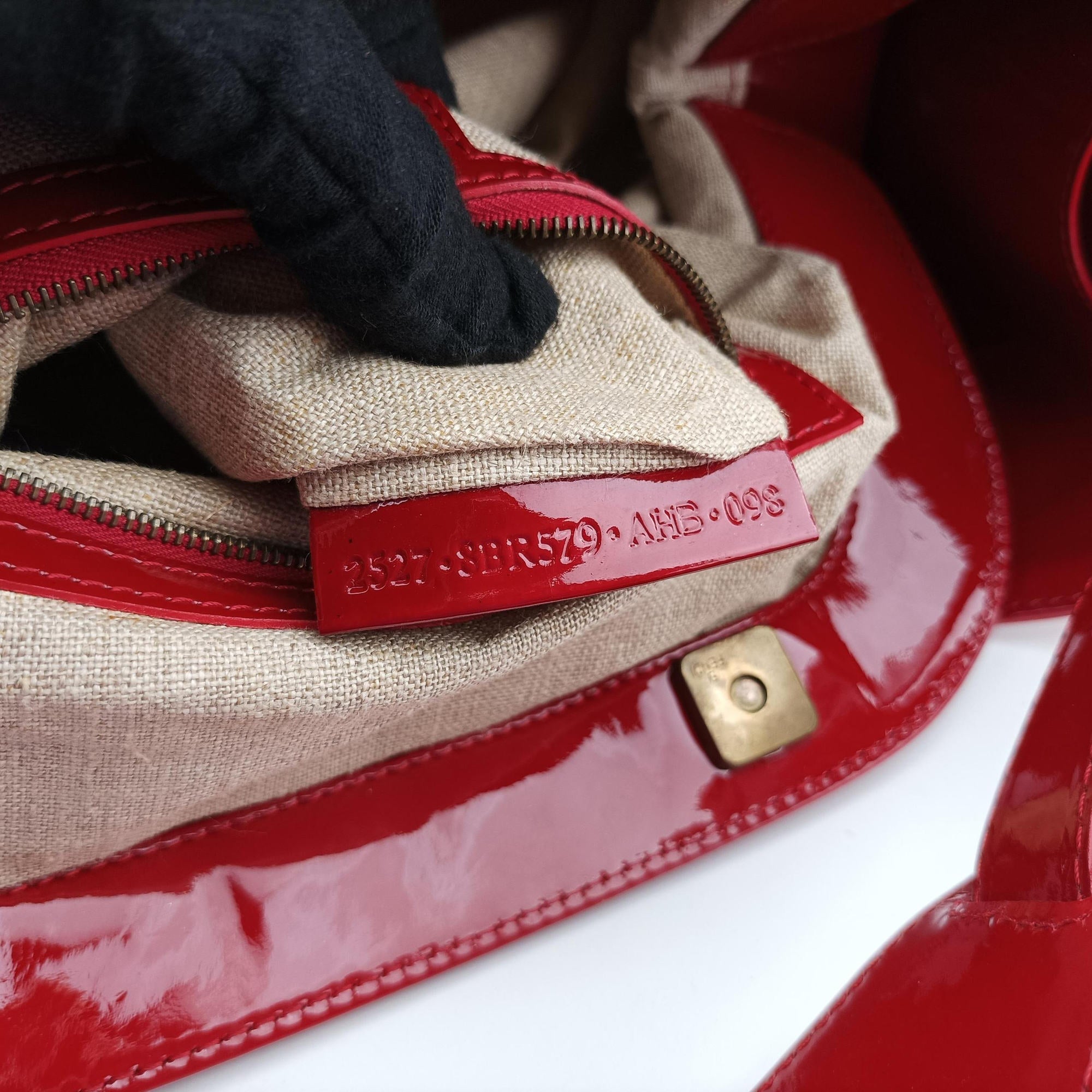 Secondhand Fendi Toile de Cuir Red Leather × Patent 8BR579 handbag | stylenewstar