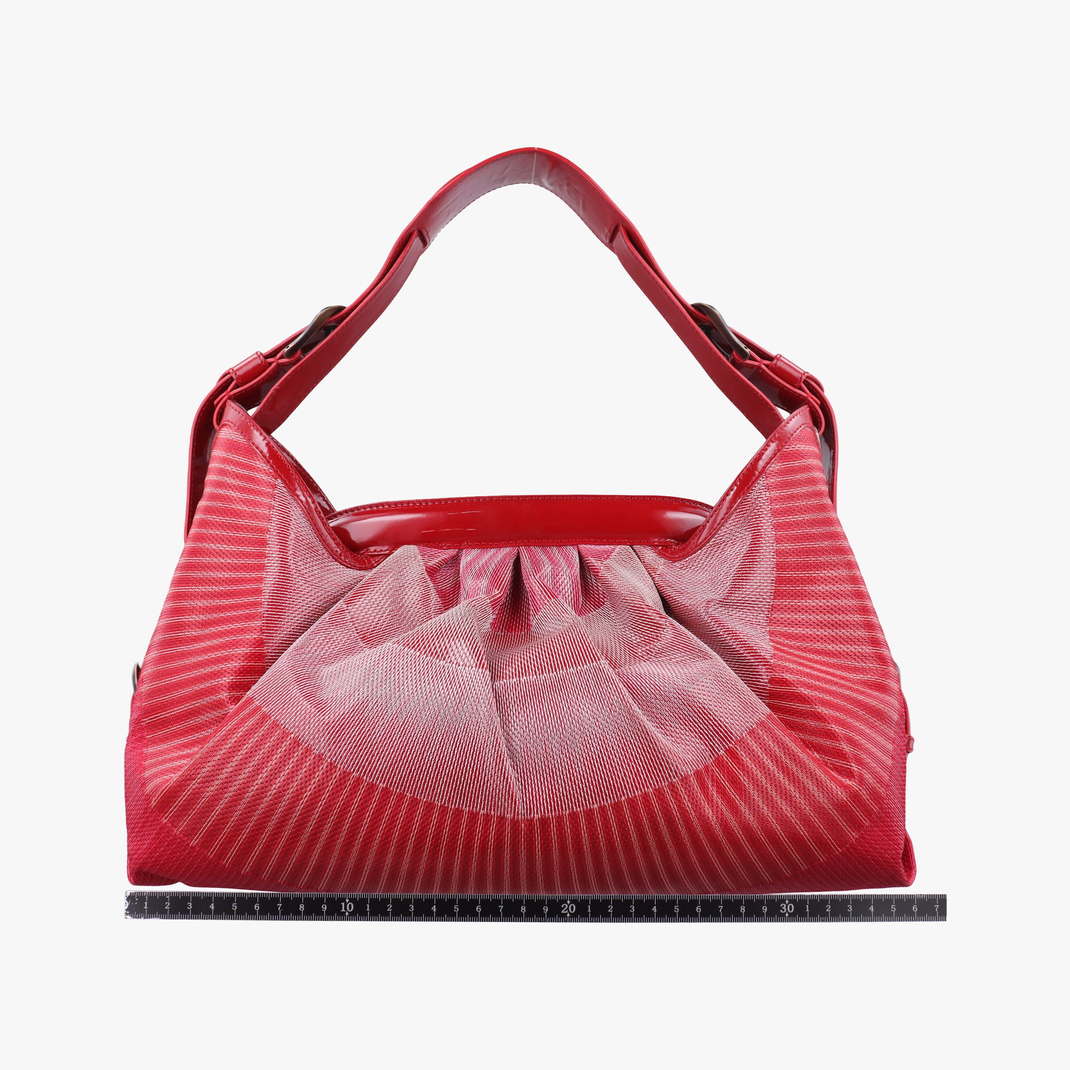Secondhand Fendi Toile de Cuir Red Leather × Patent 8BR579 handbag | stylenewstar