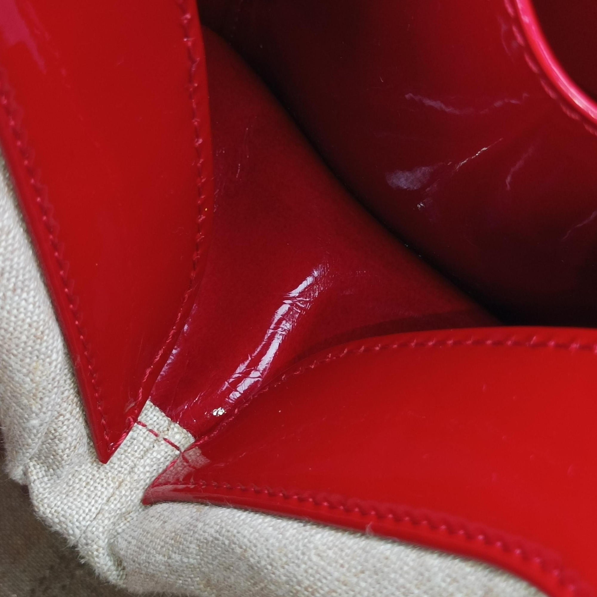 Secondhand Fendi Toile de Cuir Red Leather × Patent 8BR579 handbag | stylenewstar
