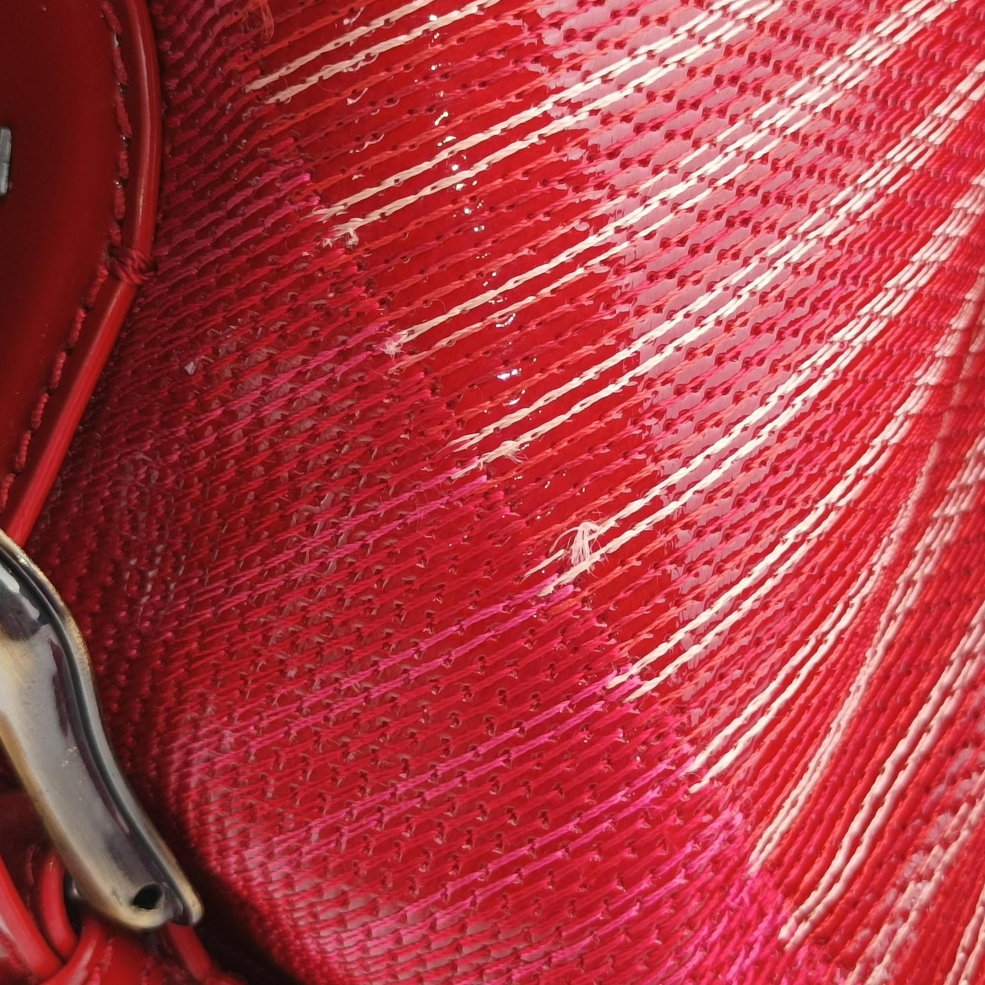 Secondhand Fendi Toile de Cuir Red Leather × Patent 8BR579 handbag | stylenewstar
