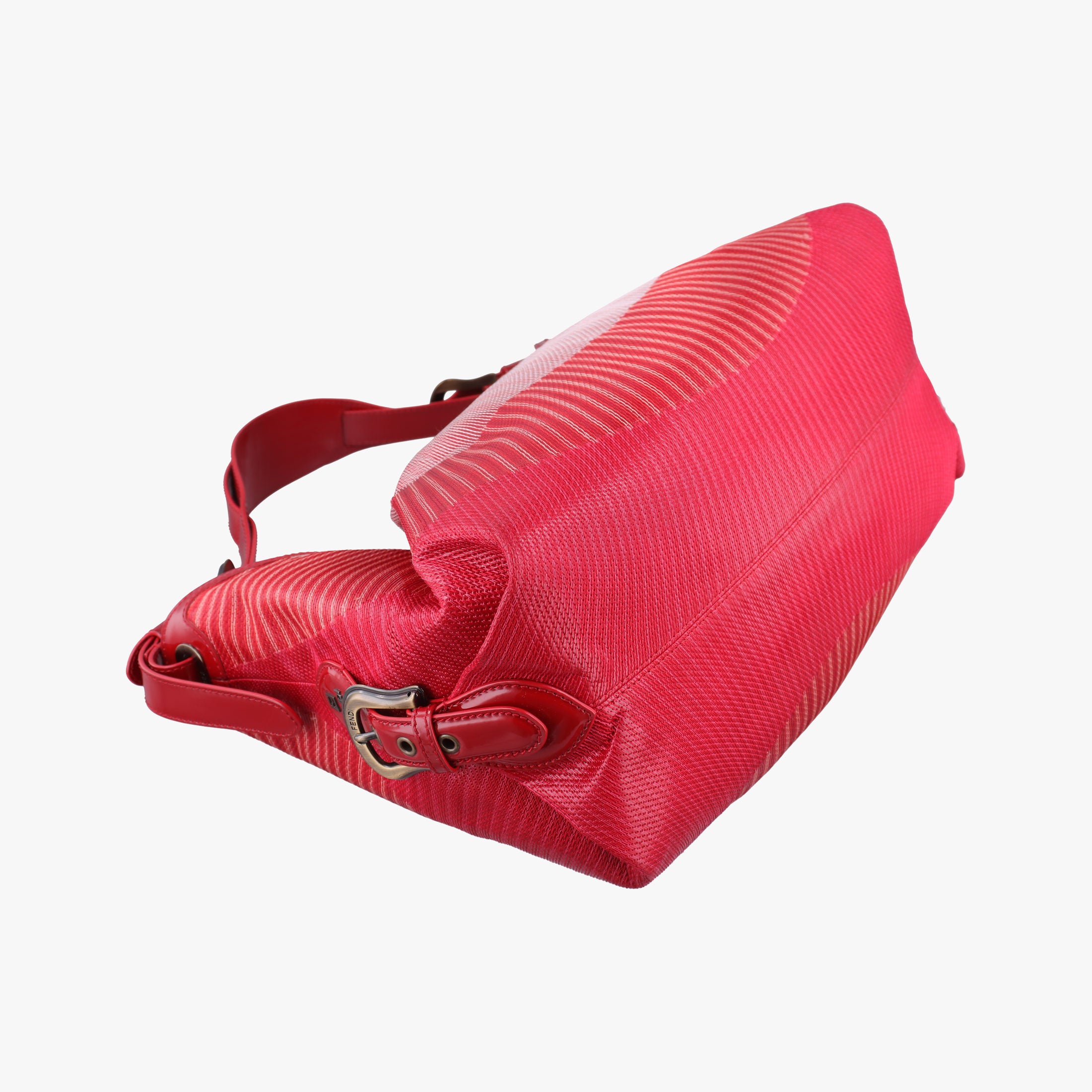 Secondhand Fendi Toile de Cuir Red Leather × Patent 8BR579 handbag | stylenewstar