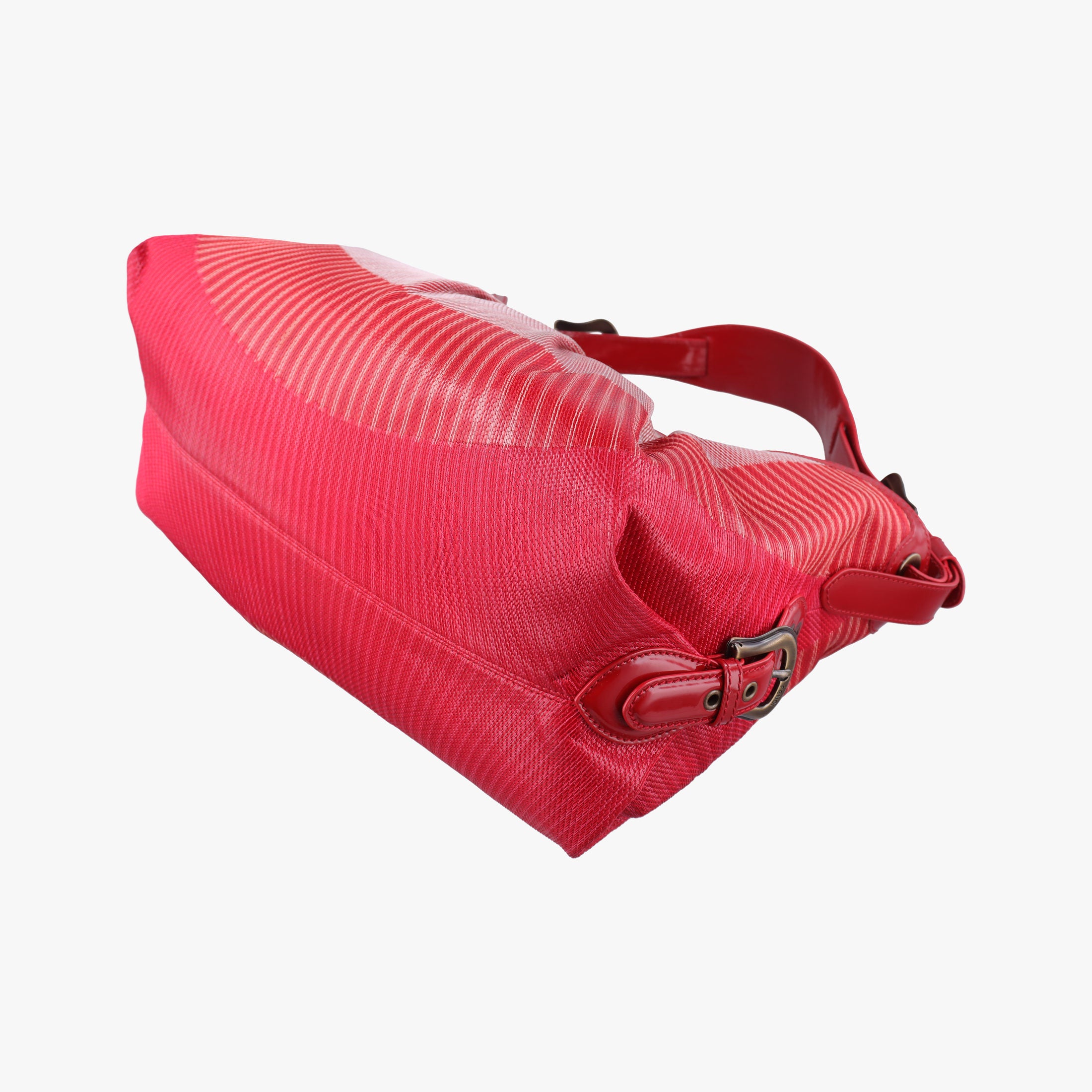 Secondhand Fendi Toile de Cuir Red Leather × Patent 8BR579 handbag | stylenewstar