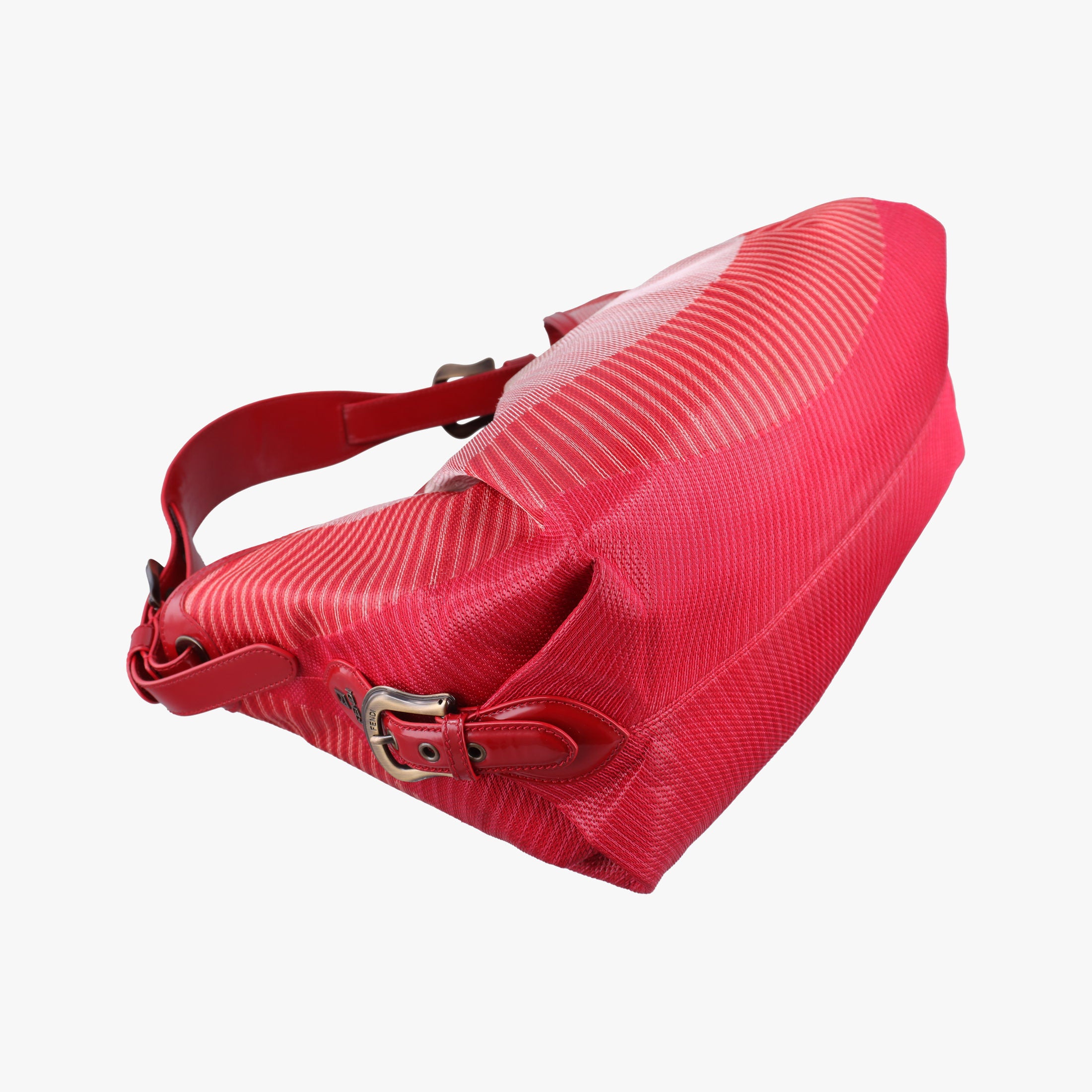 Secondhand Fendi Toile de Cuir Red Leather × Patent 8BR579 handbag | stylenewstar