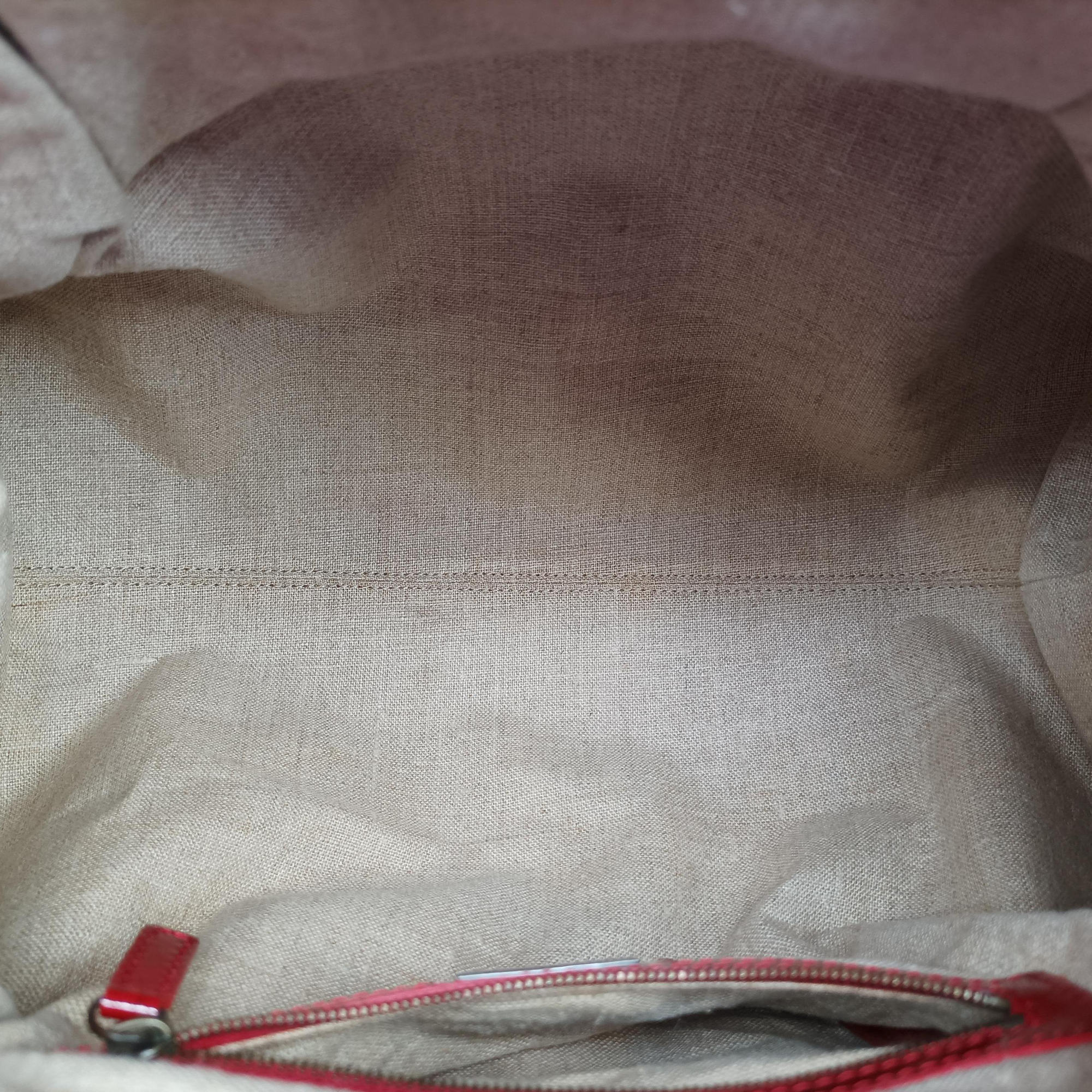 Secondhand Fendi Toile de Cuir Red Leather × Patent 8BR579 handbag | stylenewstar
