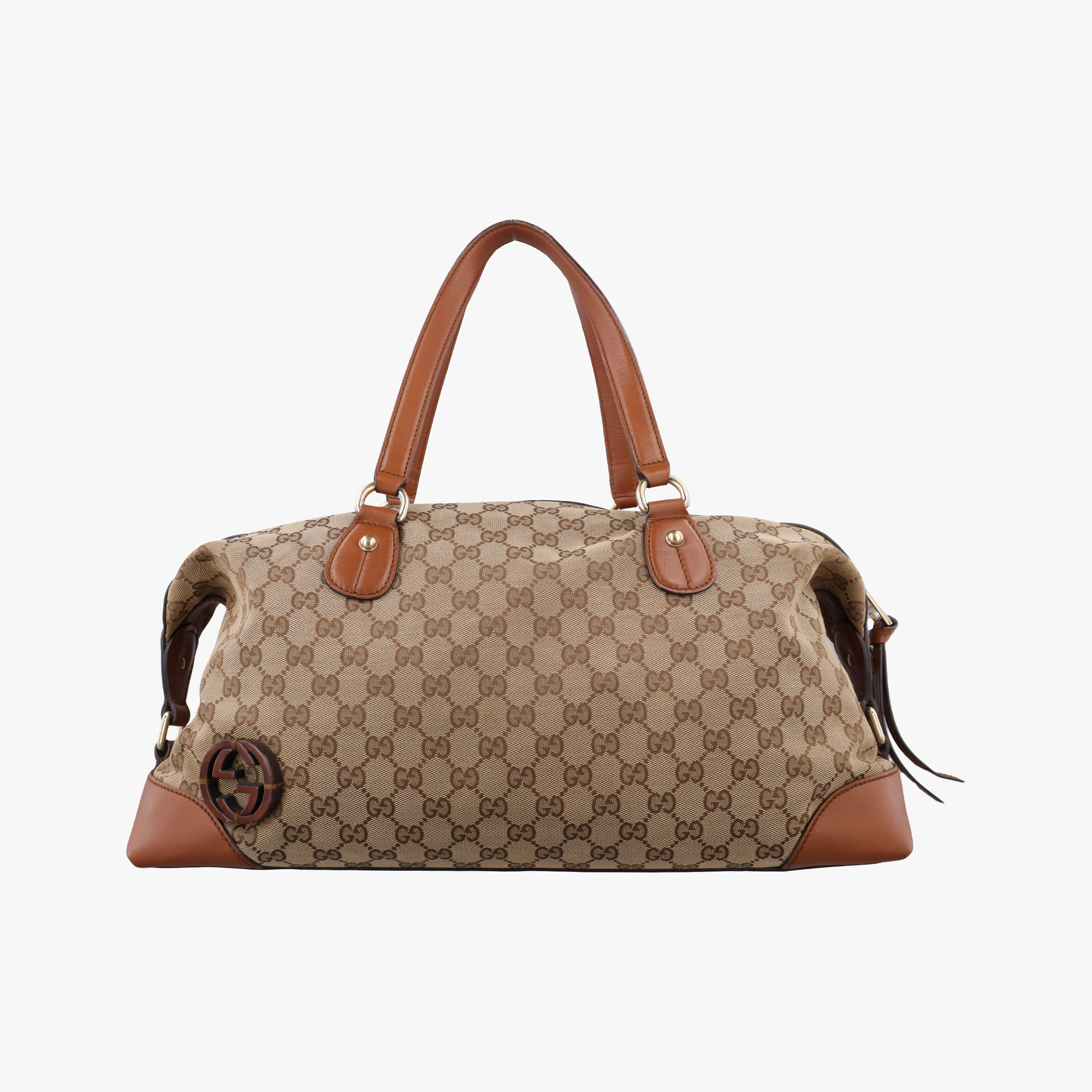 Pre-owned Gucci Brick Lane Brown canvas×leather 296897 handbag | stylenewstar