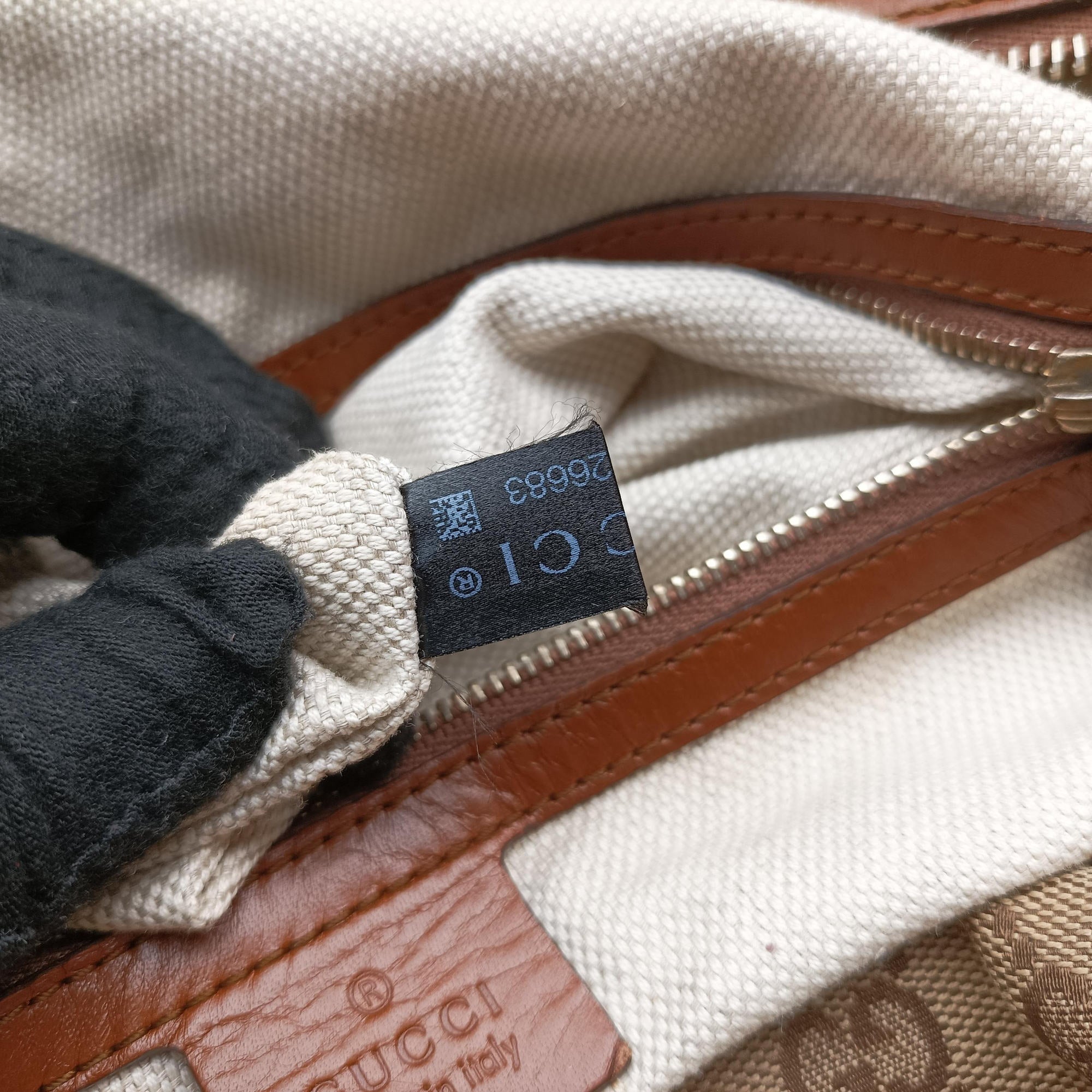 Pre-owned Gucci Brick Lane Brown canvas×leather 296897 handbag | stylenewstar