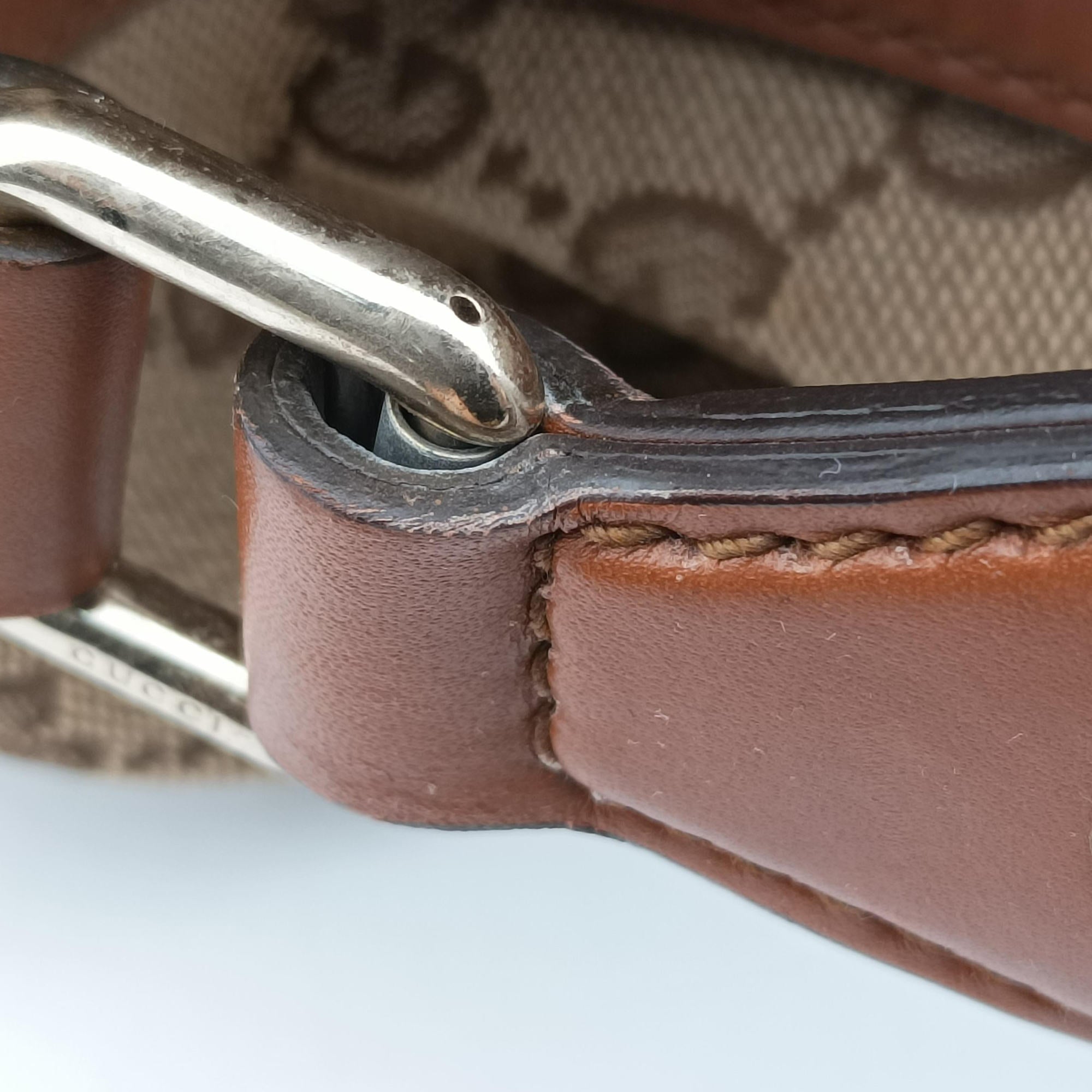 Pre-owned Gucci Brick Lane Brown canvas×leather 296897 handbag | stylenewstar