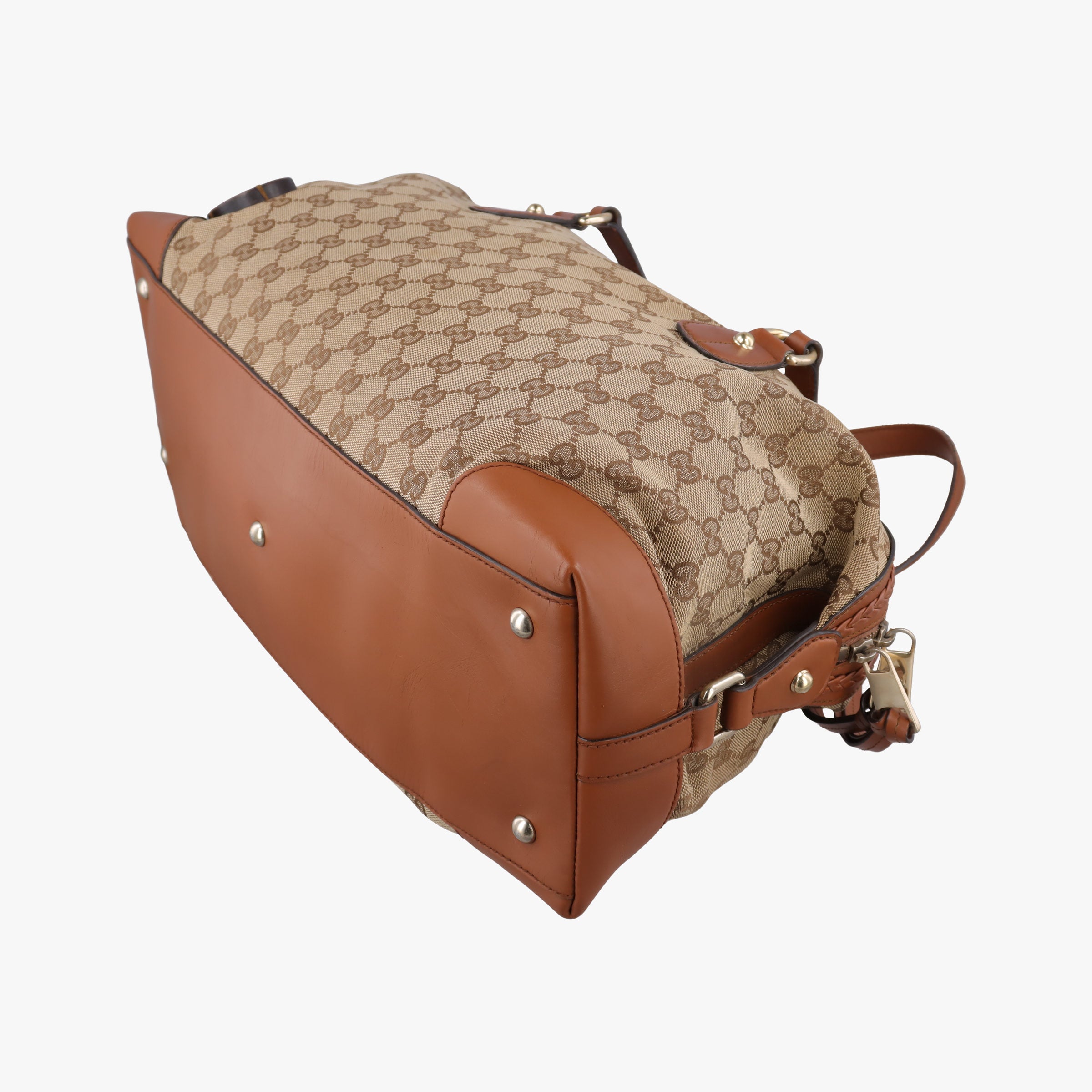 Pre-owned Gucci Brick Lane Brown canvas×leather 296897 handbag | stylenewstar