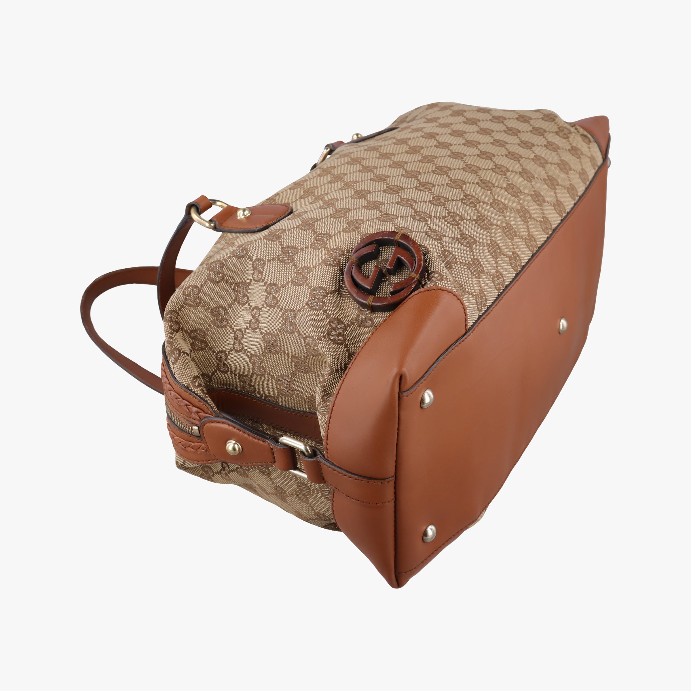 Pre-owned Gucci Brick Lane Brown canvas×leather 296897 handbag | stylenewstar