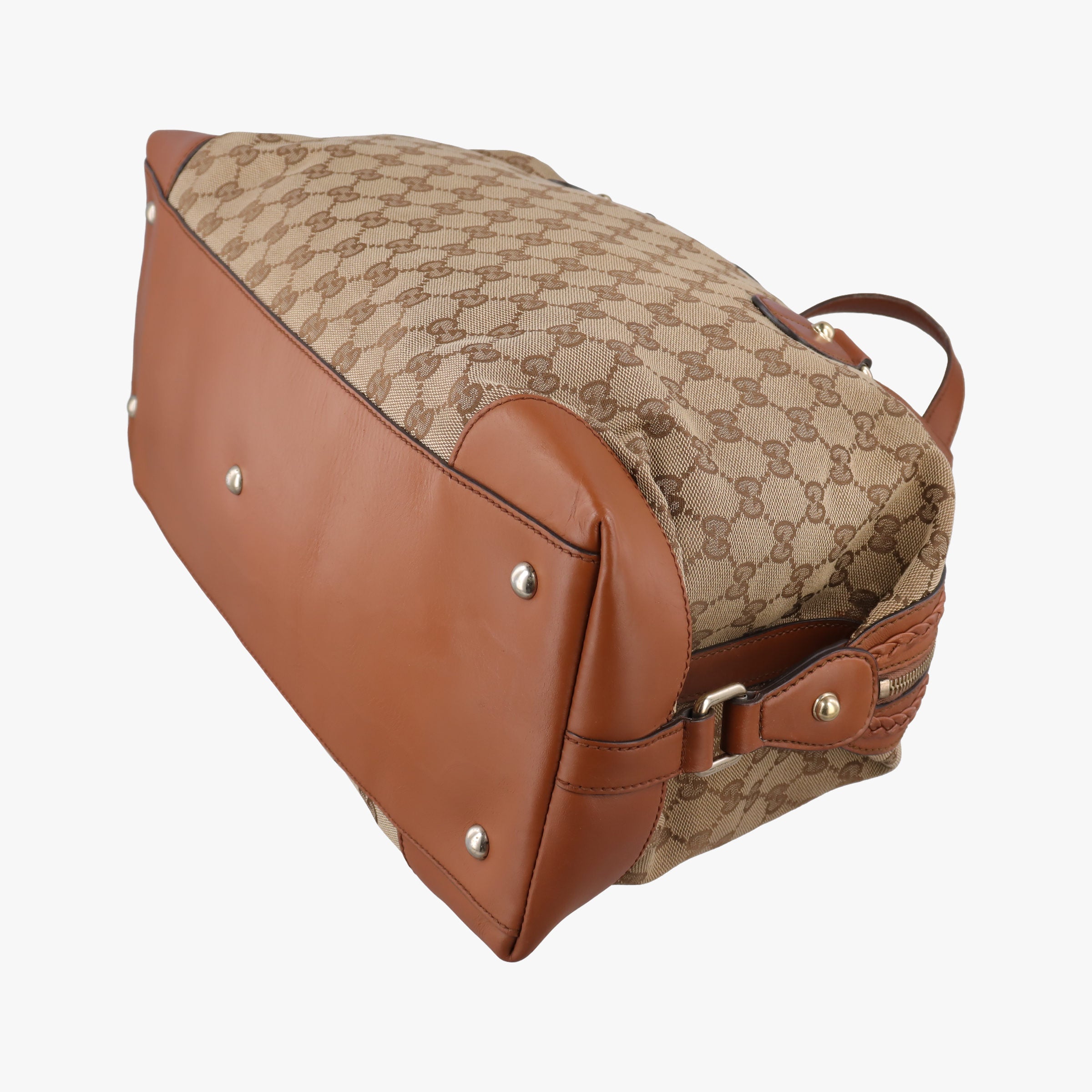 Pre-owned Gucci Brick Lane Brown canvas×leather 296897 handbag | stylenewstar