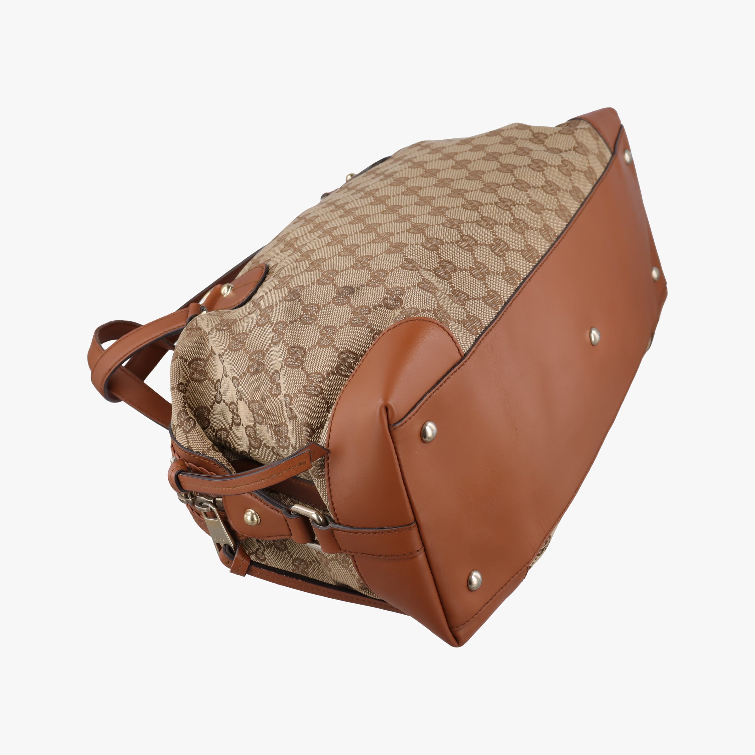 Pre-owned Gucci Brick Lane Brown canvas×leather 296897 handbag | stylenewstar