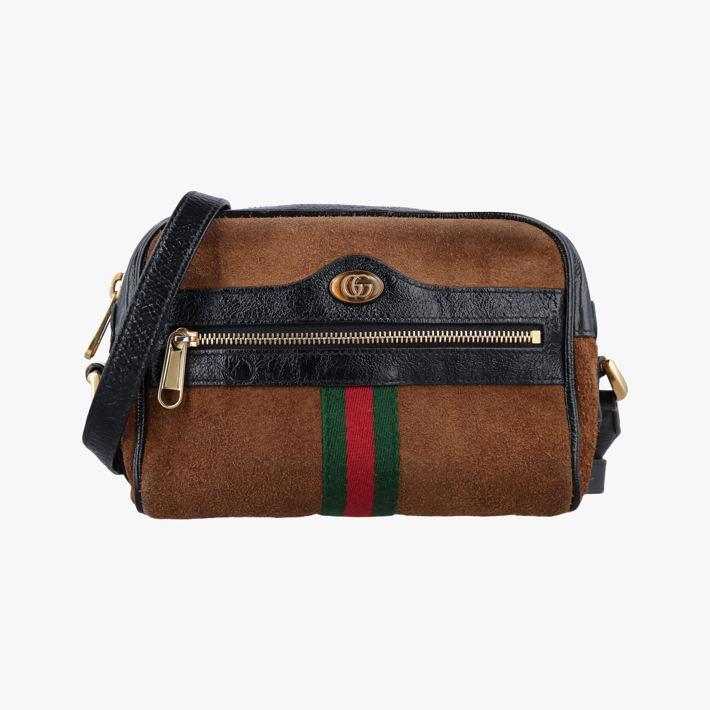 Pre-owned Gucci Ophidia Brown×black×multi Leather × suede 573321 shoulderbag | stylenewstar