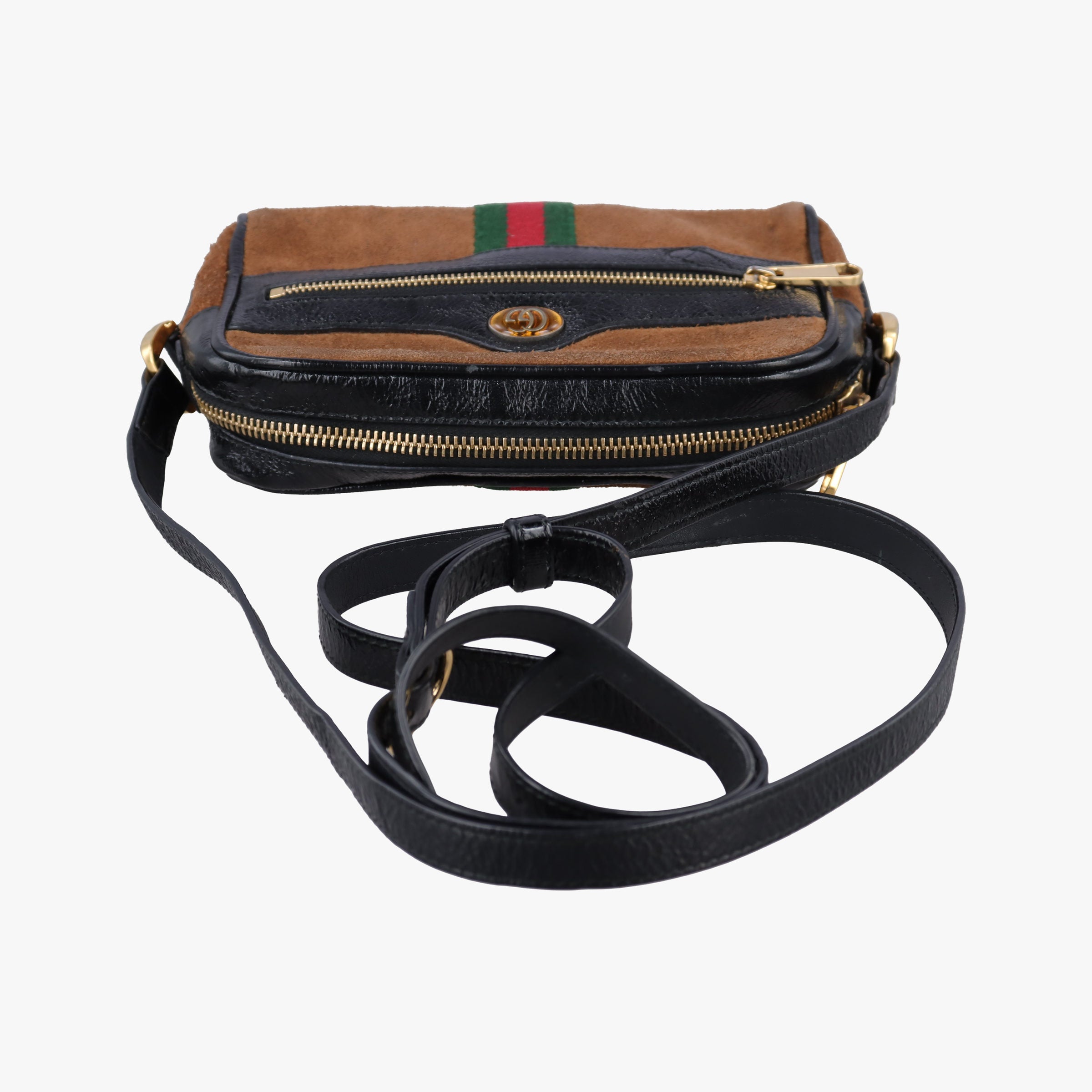 Pre-owned Gucci Ophidia Brown×black×multi Leather × suede 573321 shoulderbag | stylenewstar
