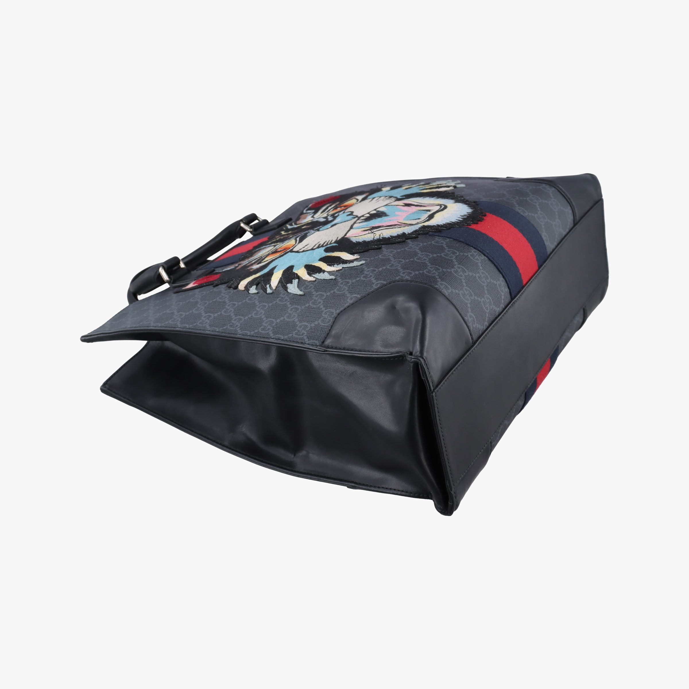 Pre-owned Gucci GG Supreme Angry Cat Black PVC coated canvas 478326 handbag | stylenewstar